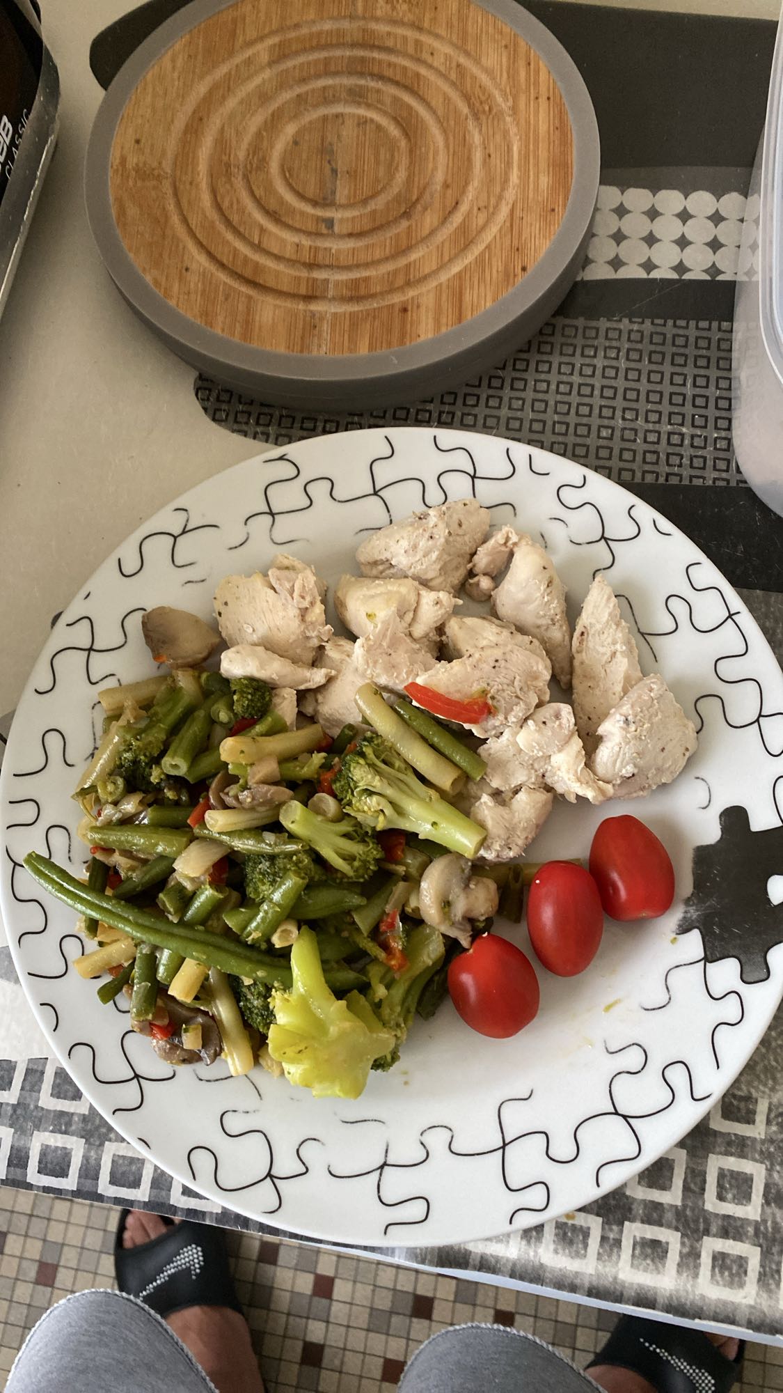 Poulet et légumes vapeur