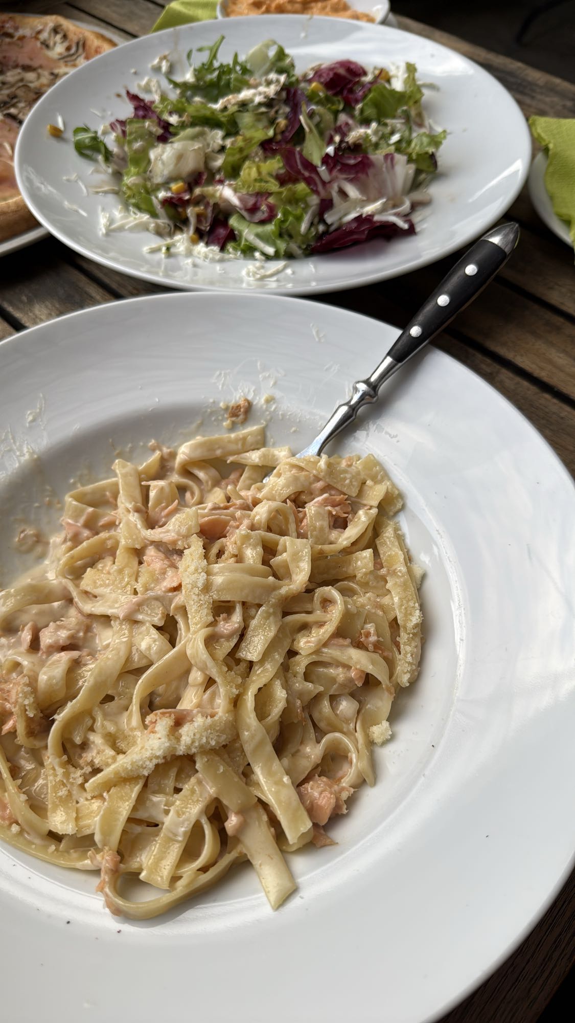 Salmon tagliatelle & salad