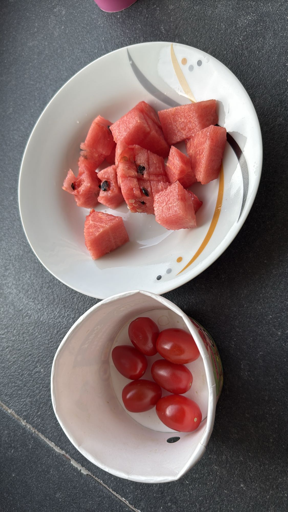 Pastèque et tomates cerises