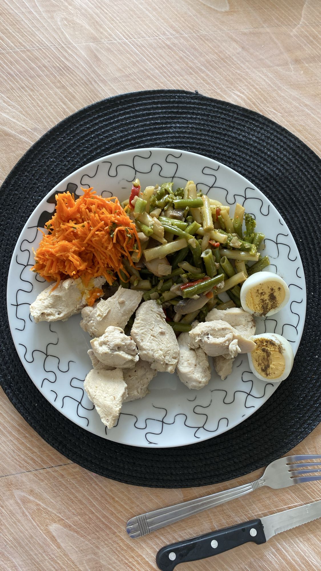 Poulet légumes œuf