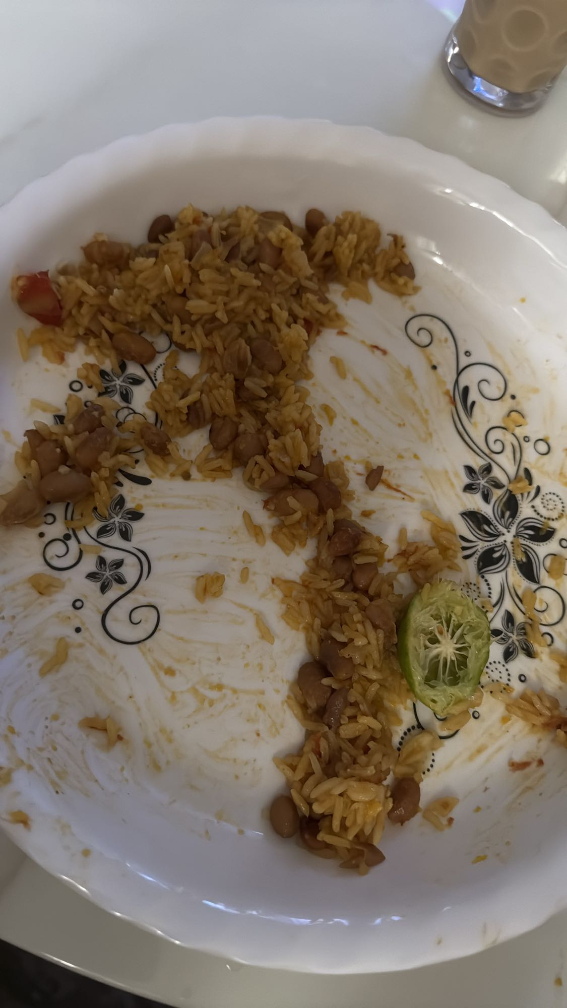 Rice with beans and lime