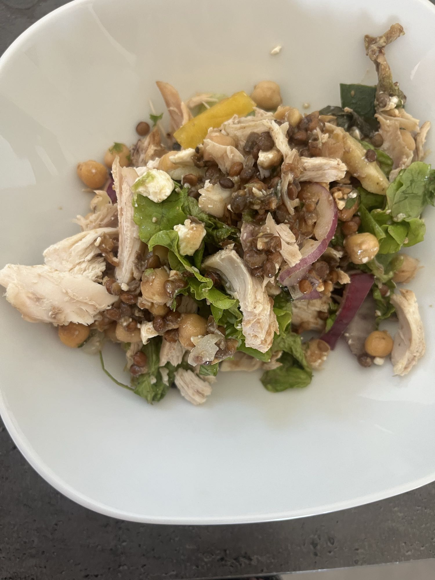 Kycklingsallad med linser