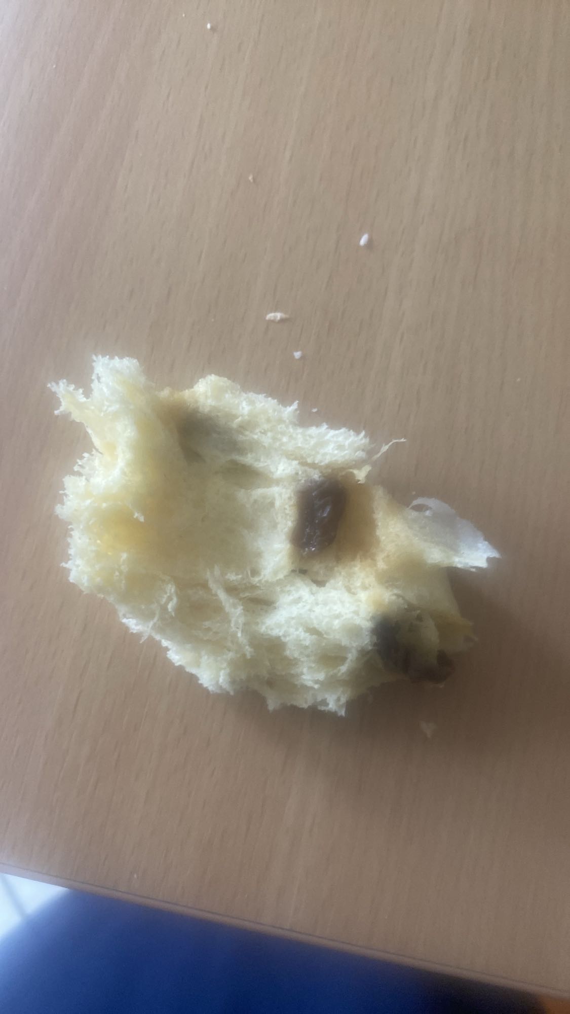 kawałek chałki z rodzynkami