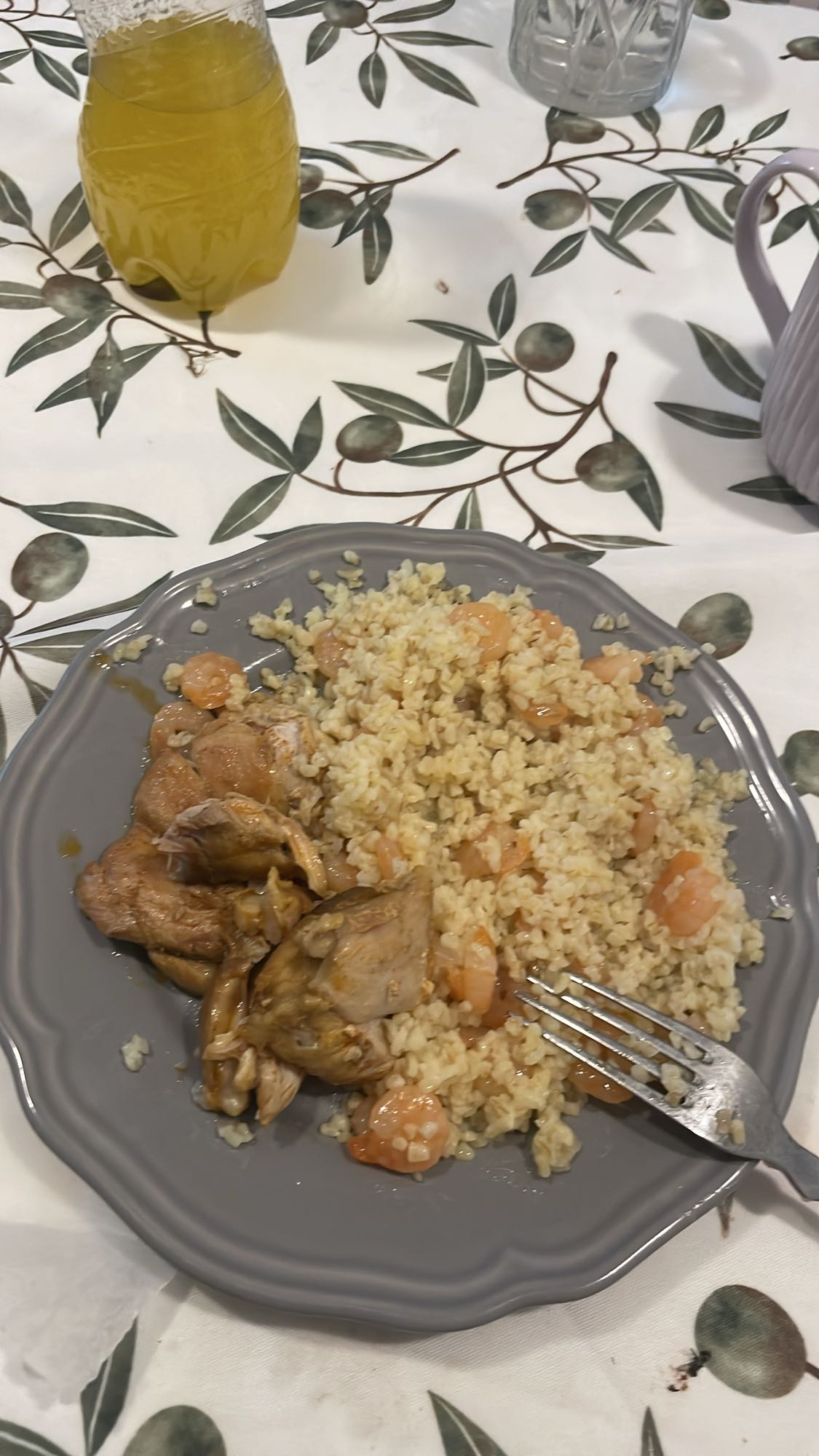 Pui cu creveți și bulgur