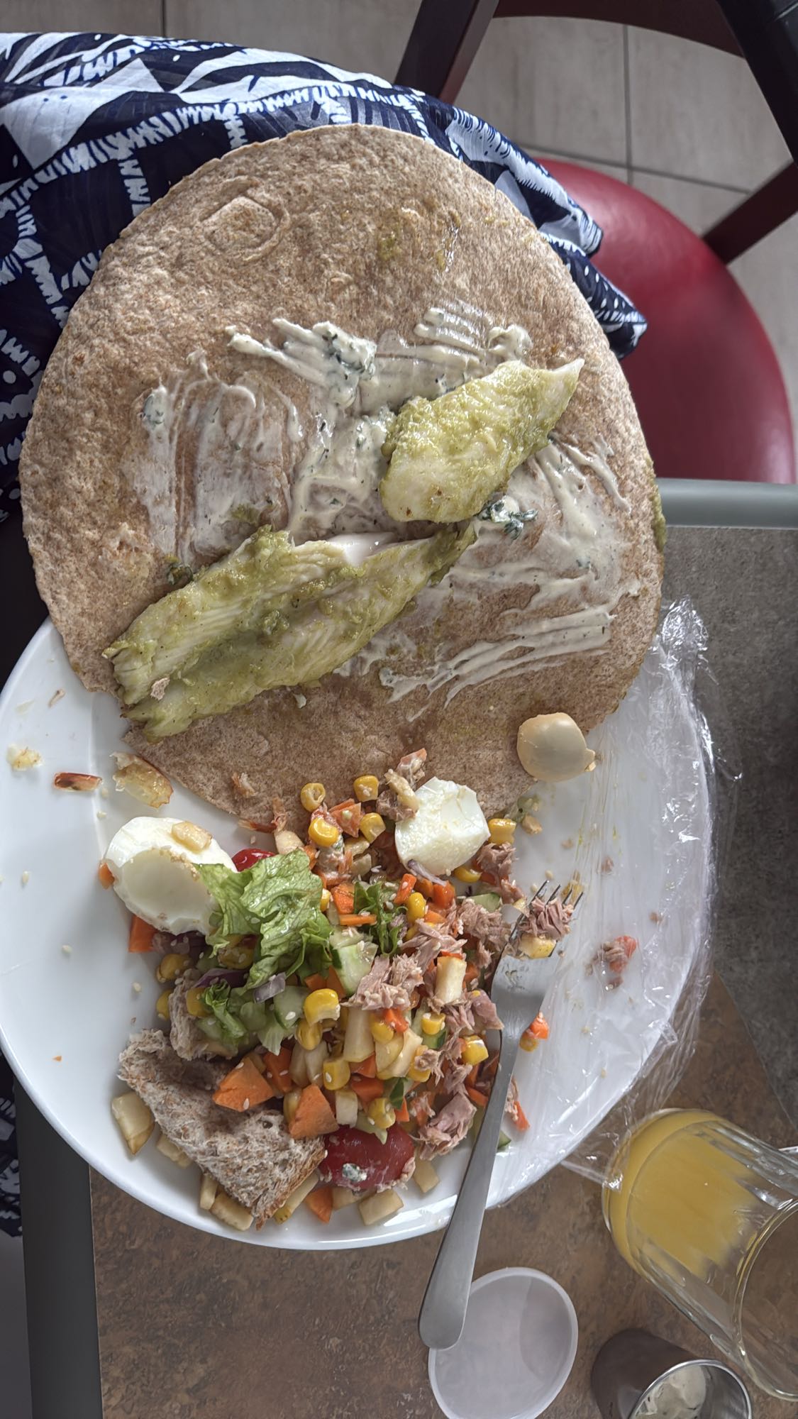 Wrap au poisson et salade