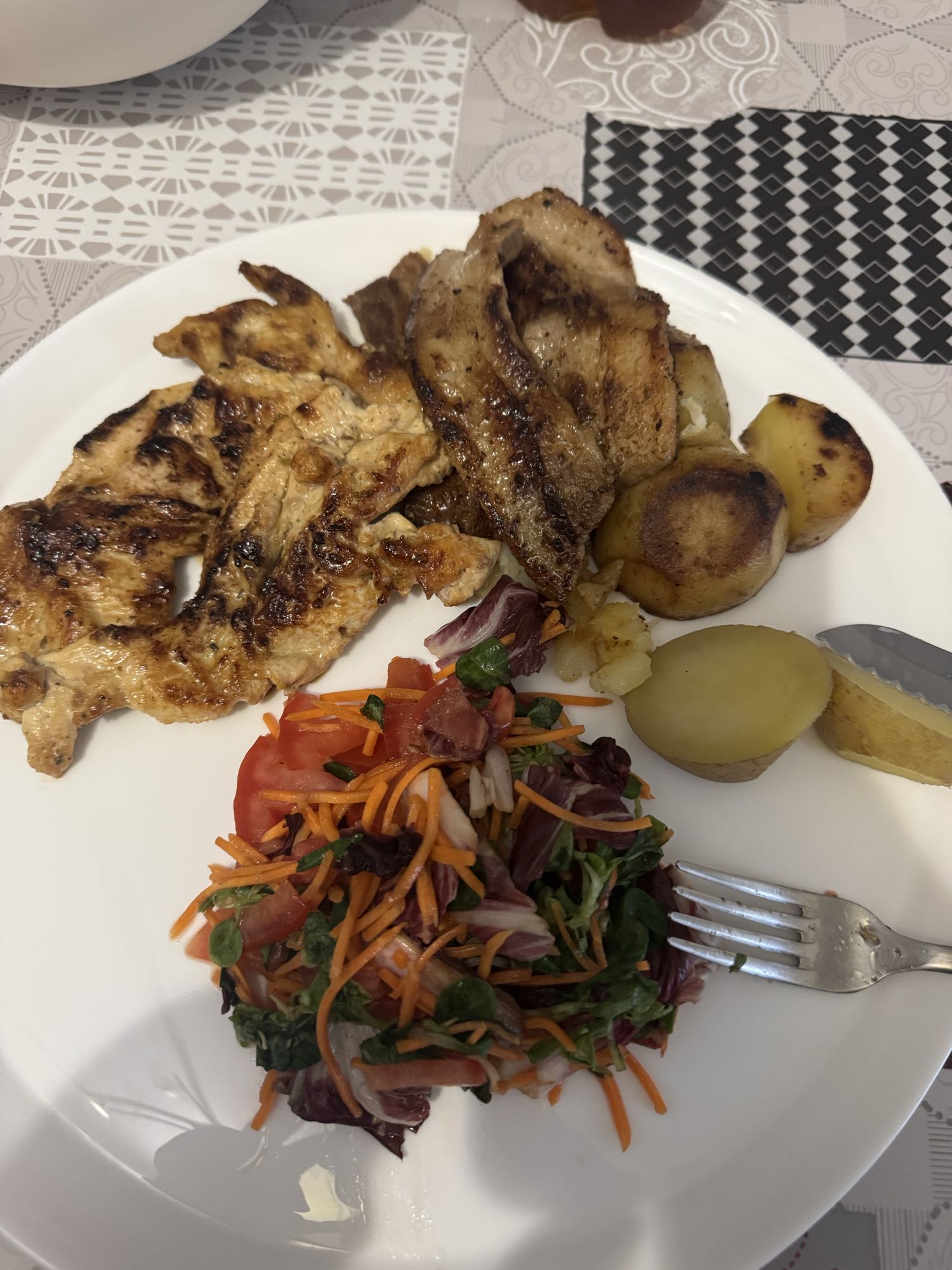 Grilled Meat with Salad