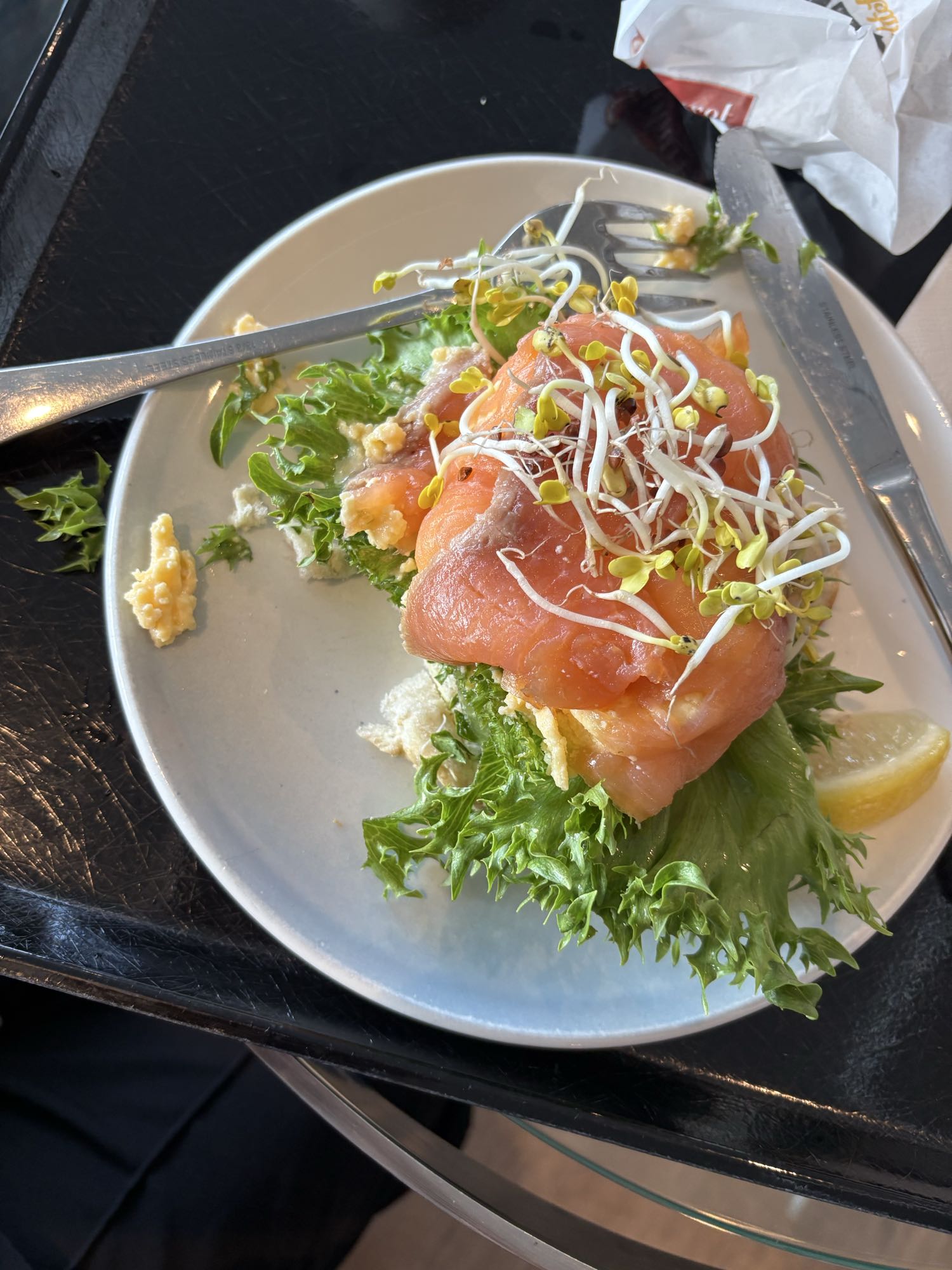 Salmon Lettuce Open Sandwich