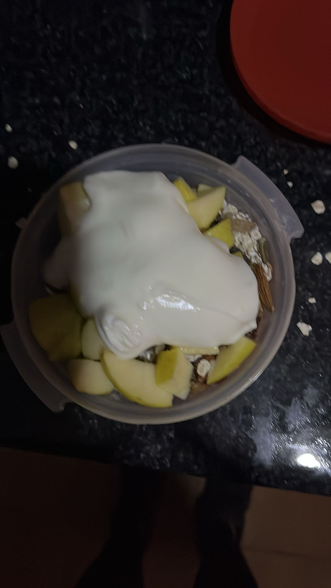 yogur con manzana y avena