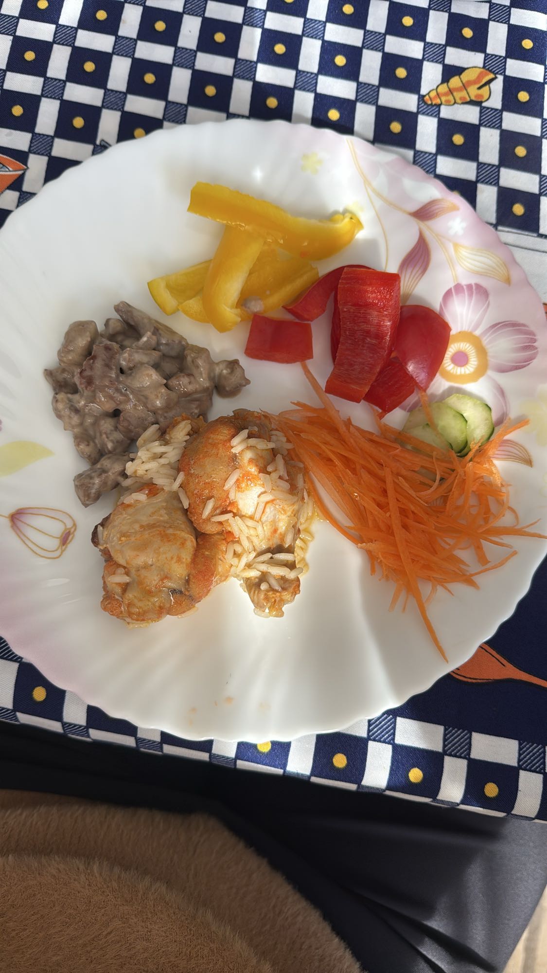 Frango, arroz e legumes