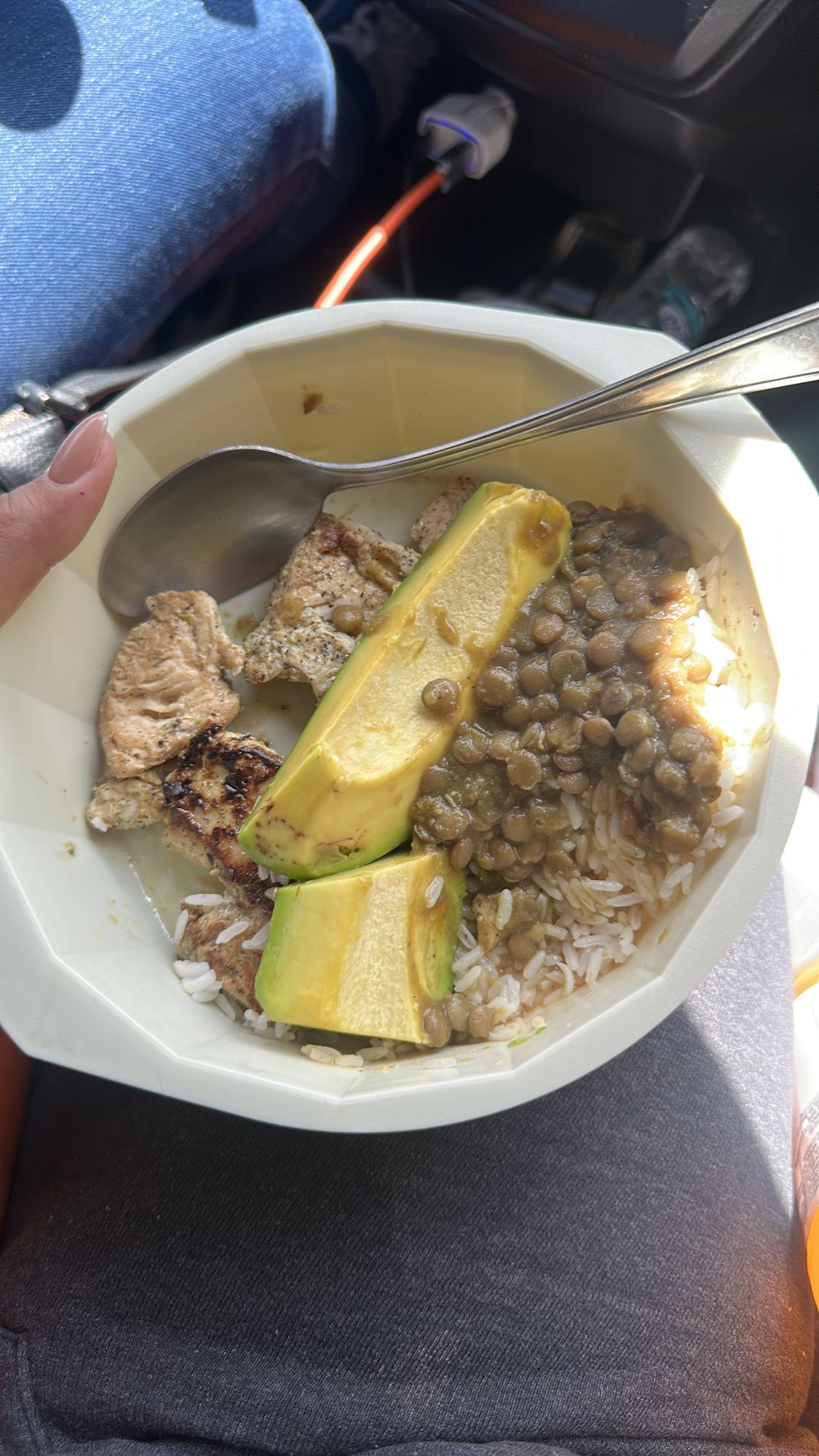 Pollo con arroz y lentejas