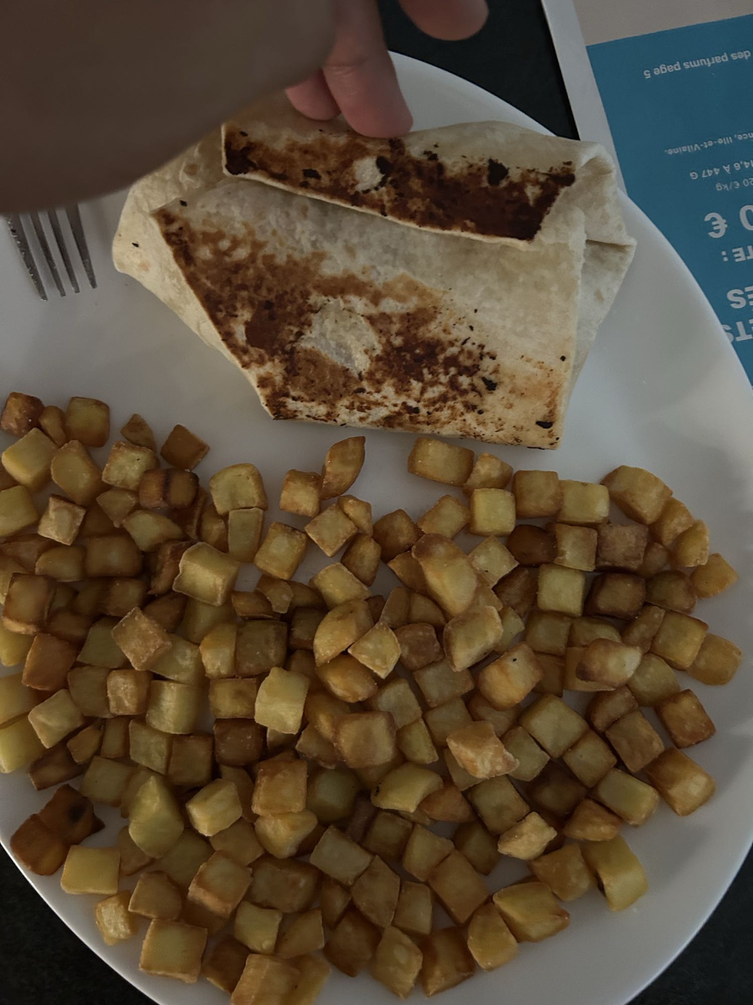 Wrap et pommes sautées