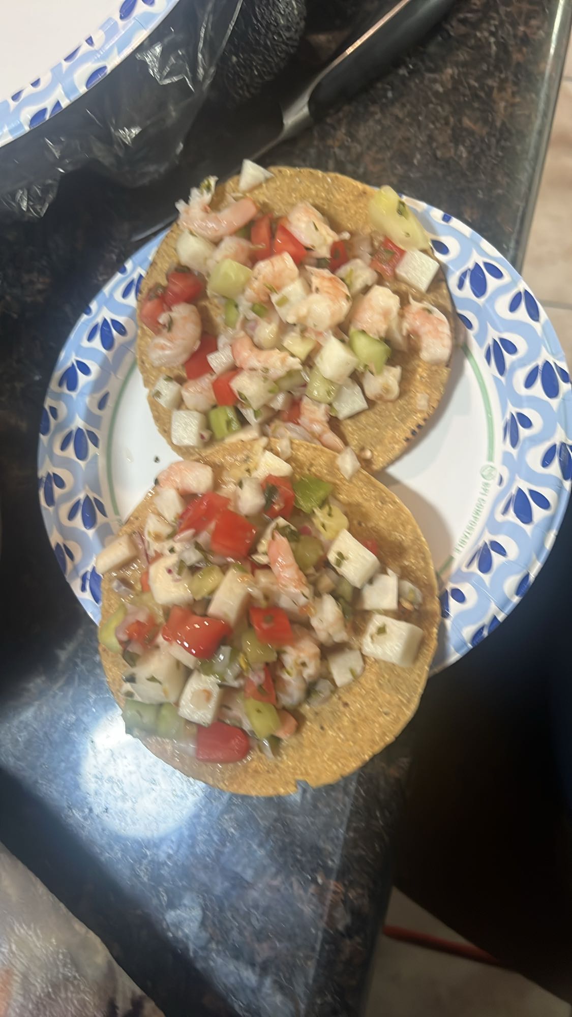 Shrimp ceviche tostadas