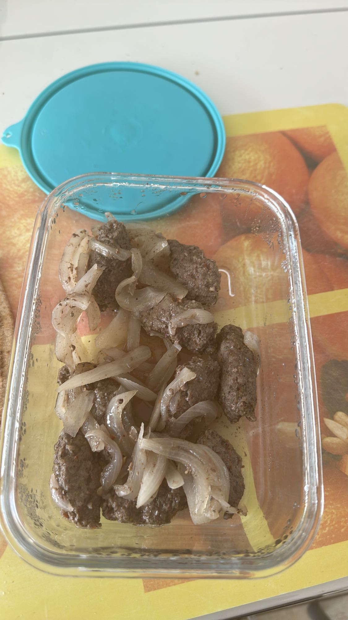 Beef with sautéed onions