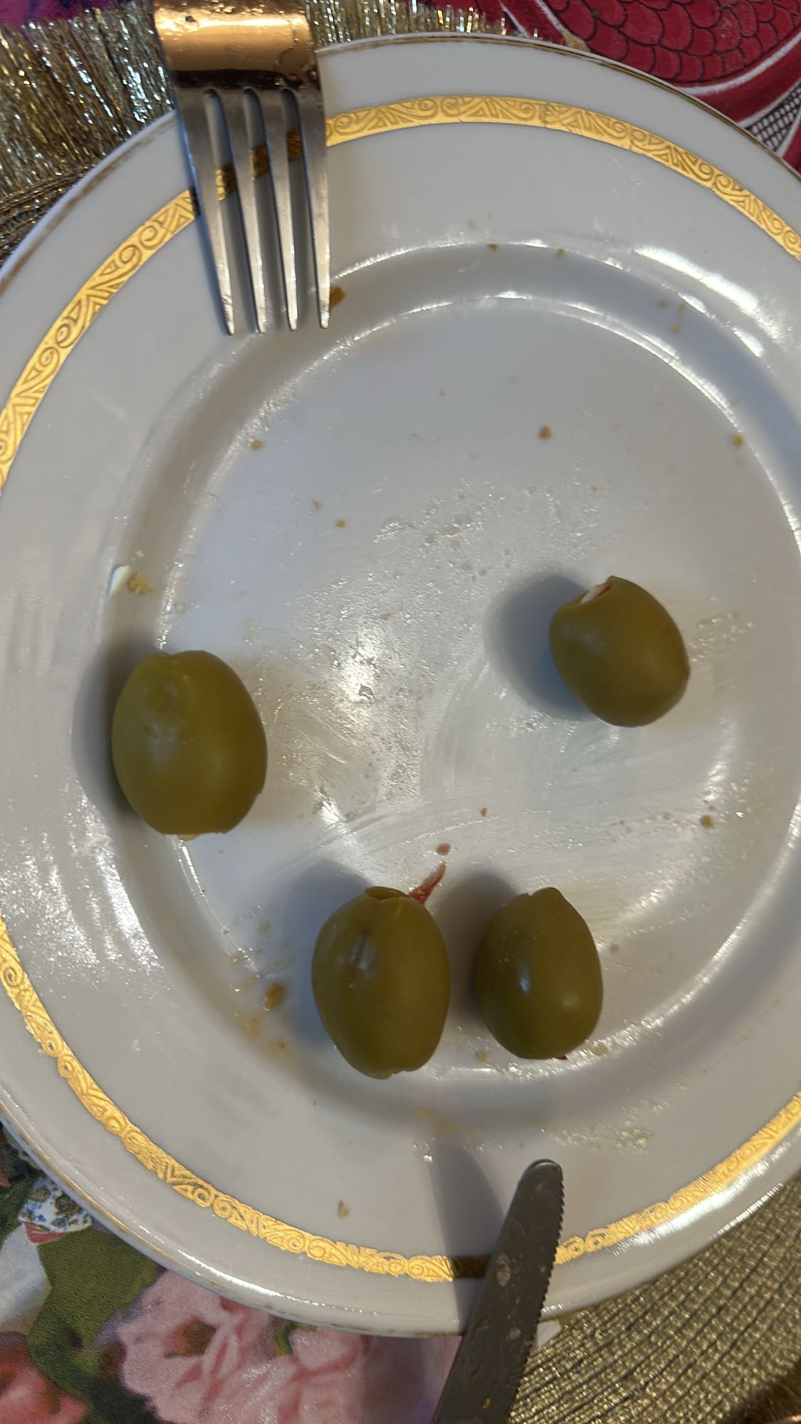 Green olives snack