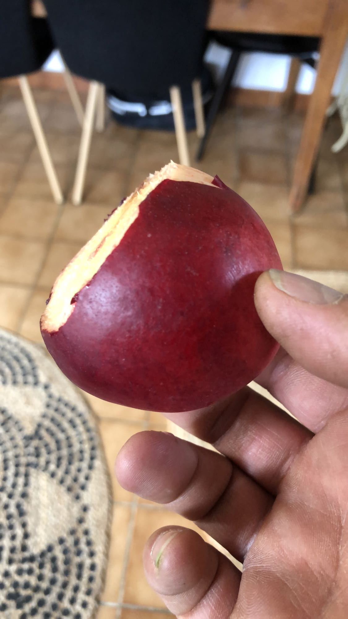 Nectarine croquée
