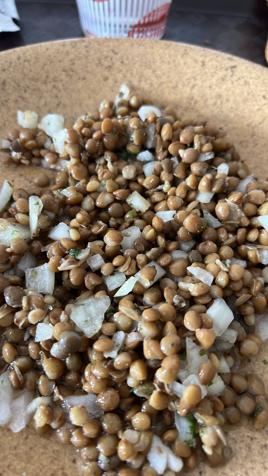 Salade de lentilles et oignons