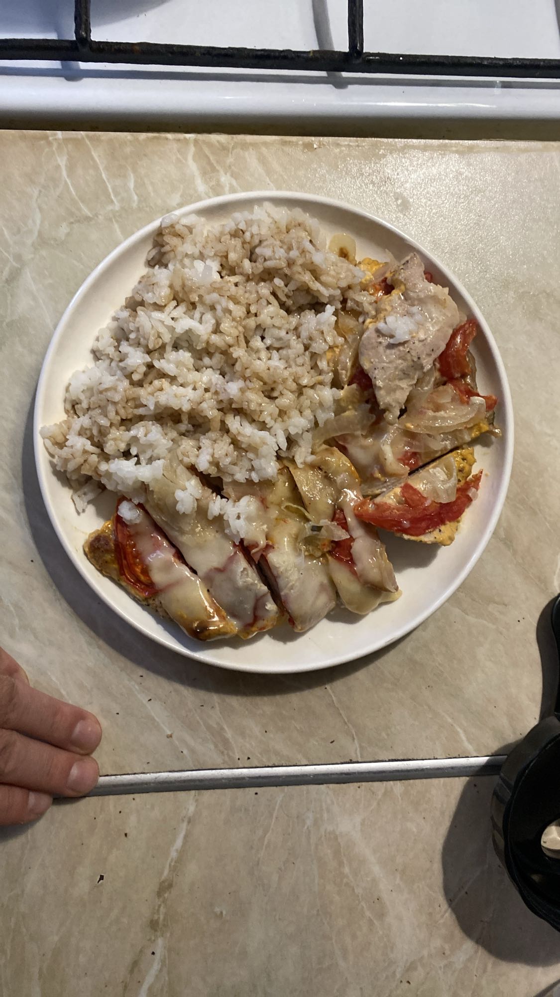 рис со свининой и овощами