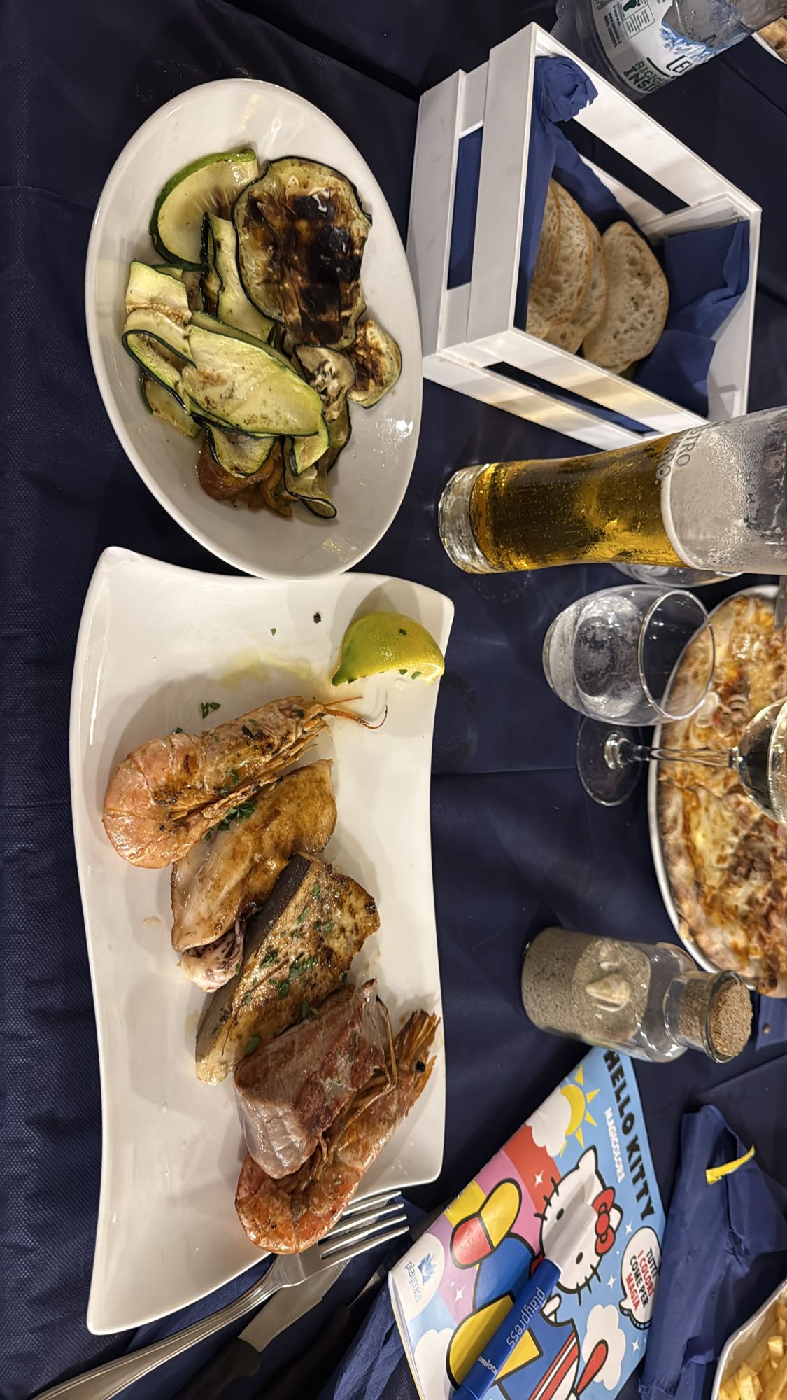 Grilled seafood & veggies