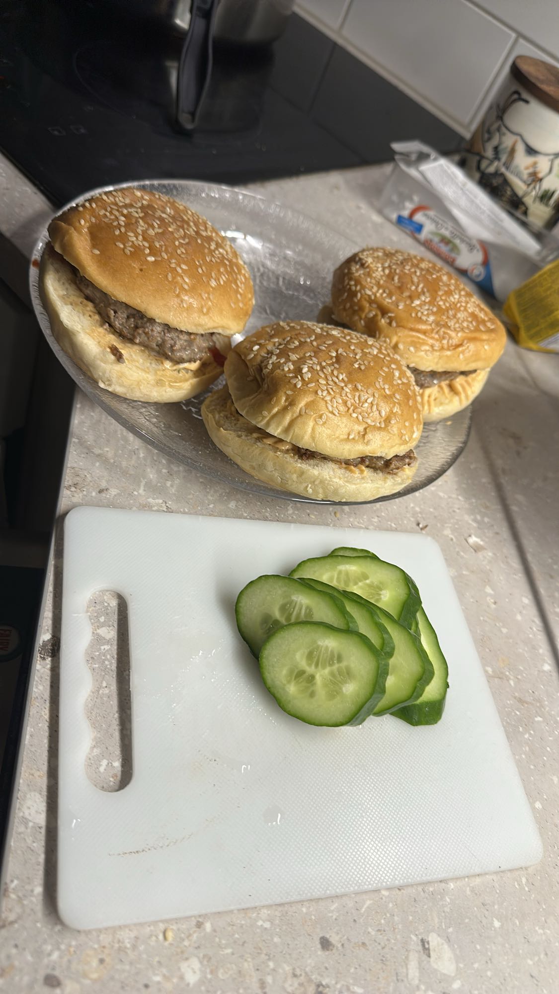 Hamburgare med gurka