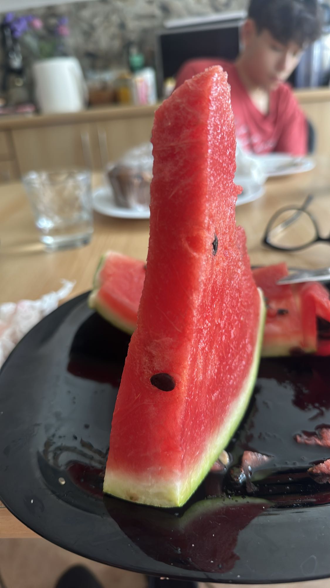 Felie de pepene roșu