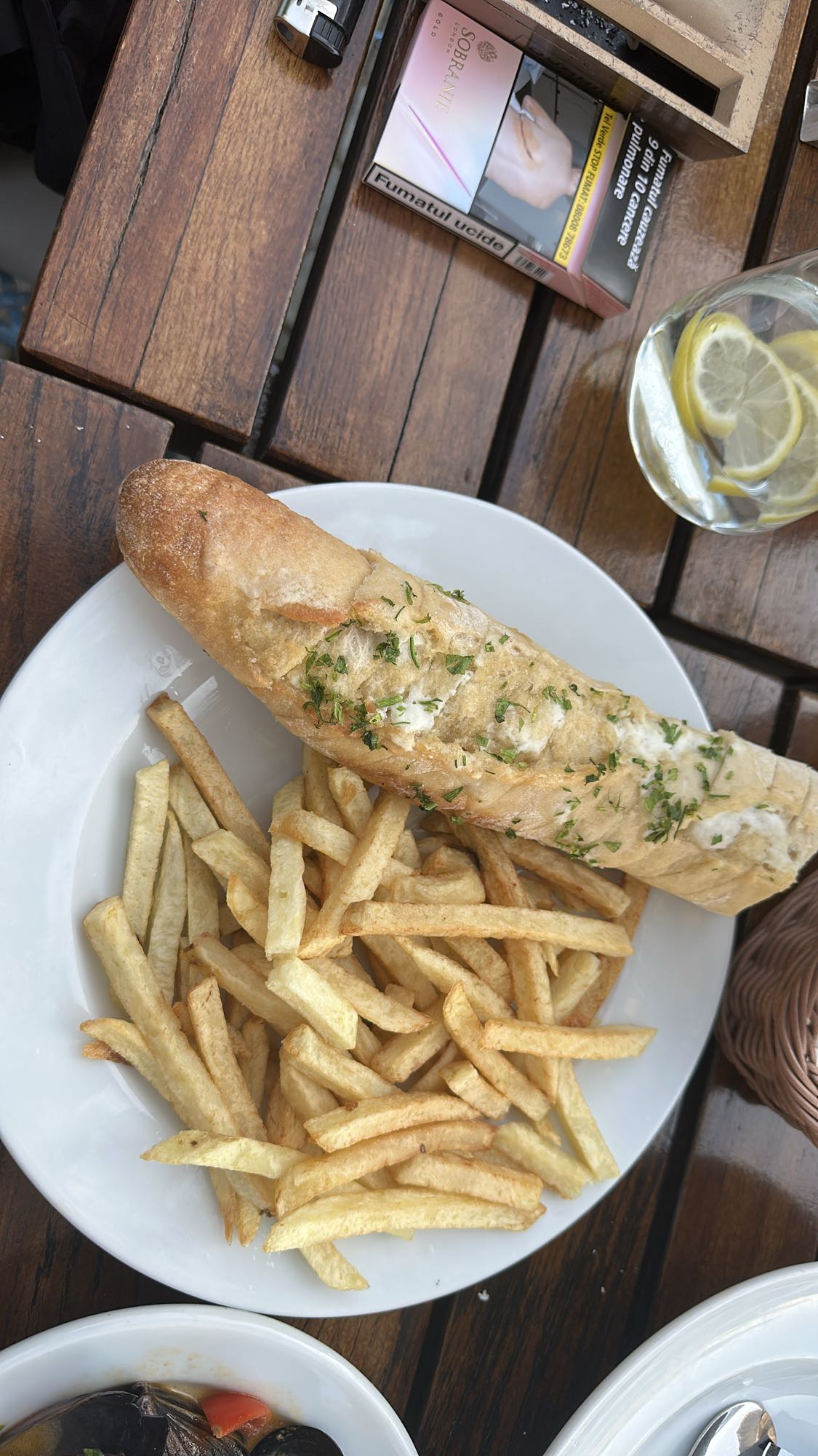 Garlic Bread and Fries