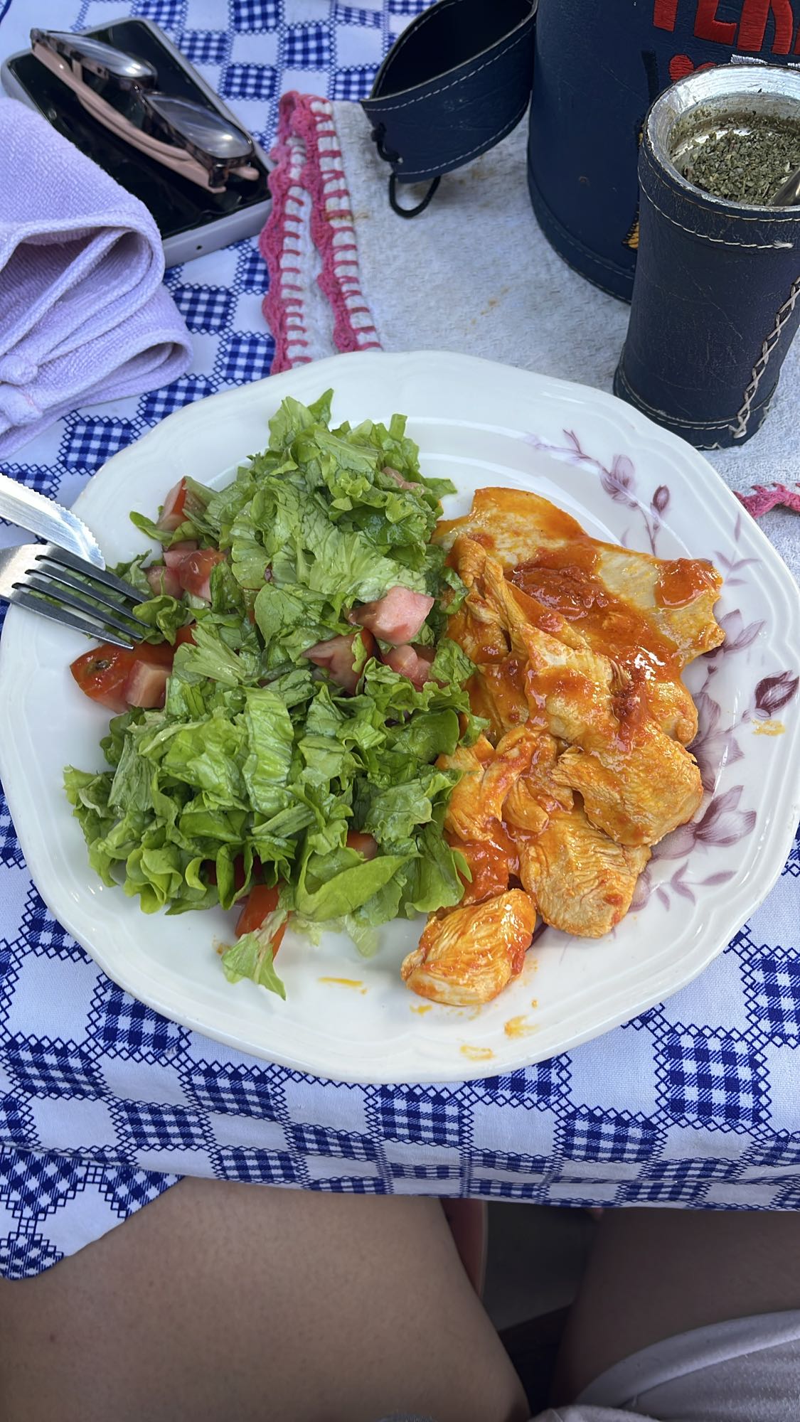 Pollo con ensalada fresca