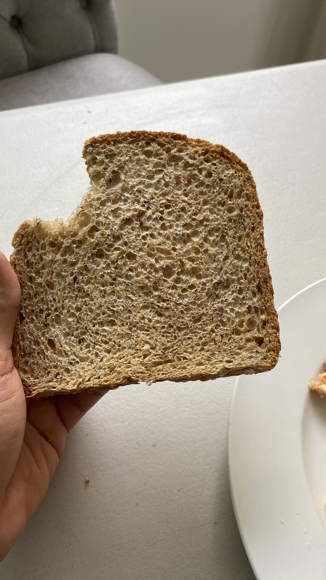 rebanada de pan integral