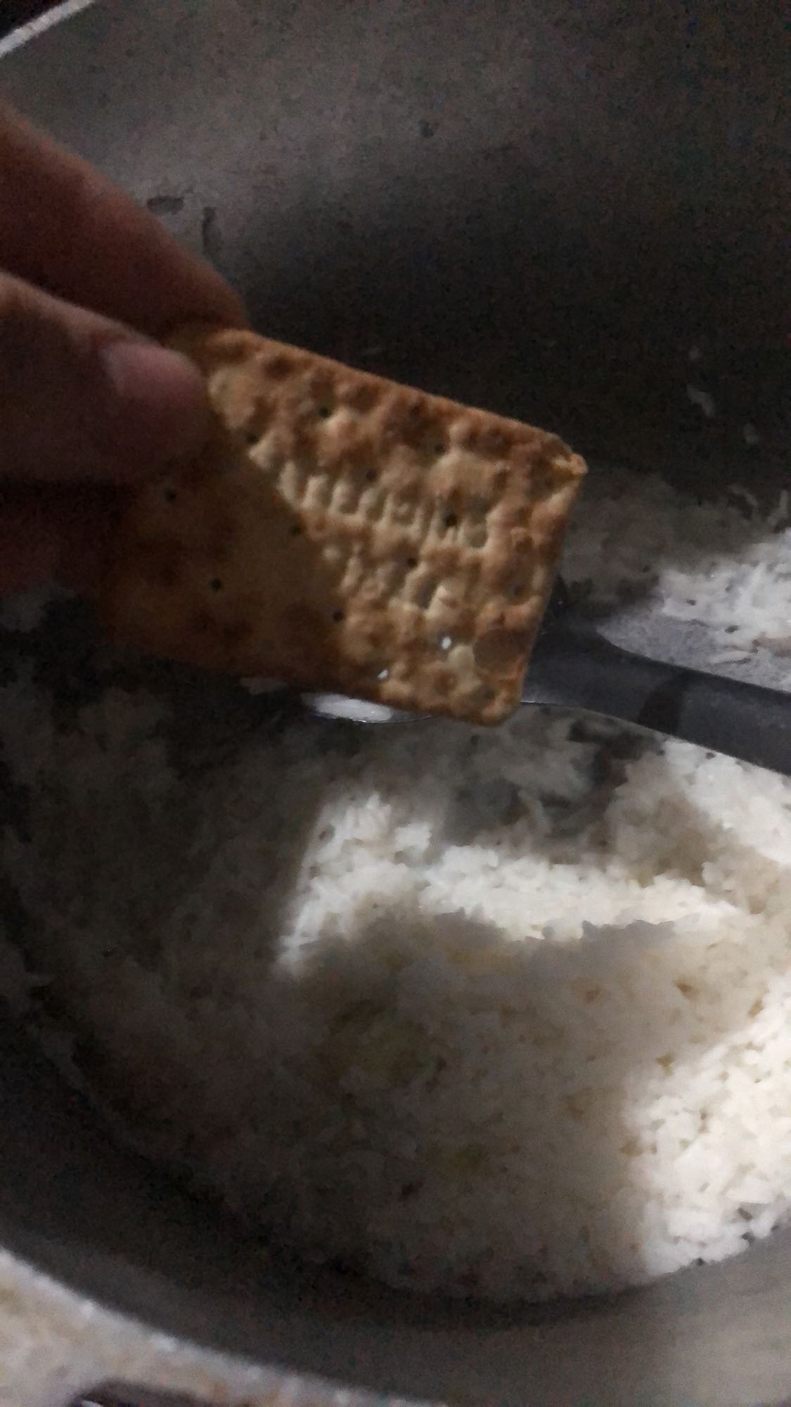 arroz con galleta salada