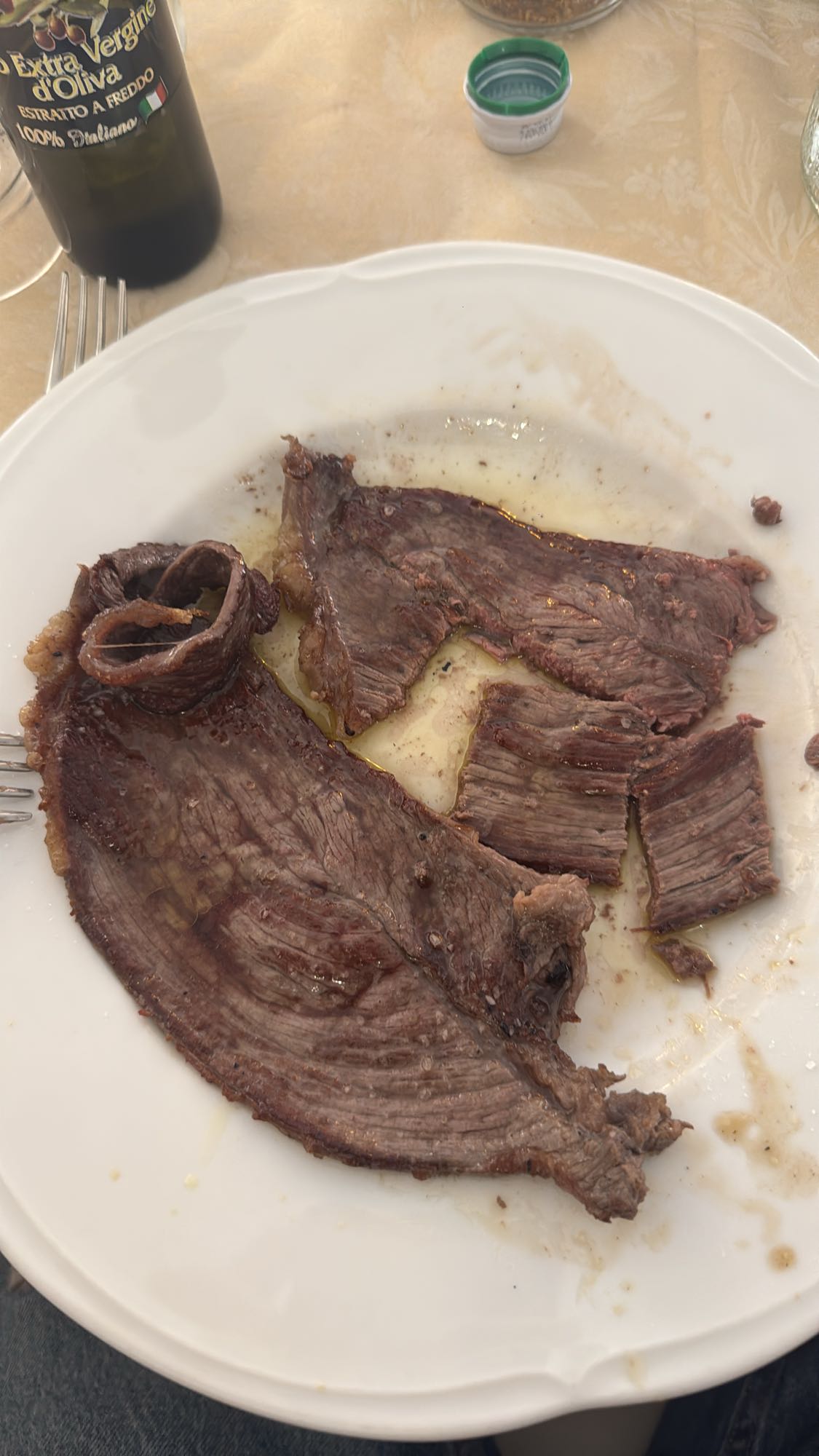 Bistecca con olio d'oliva