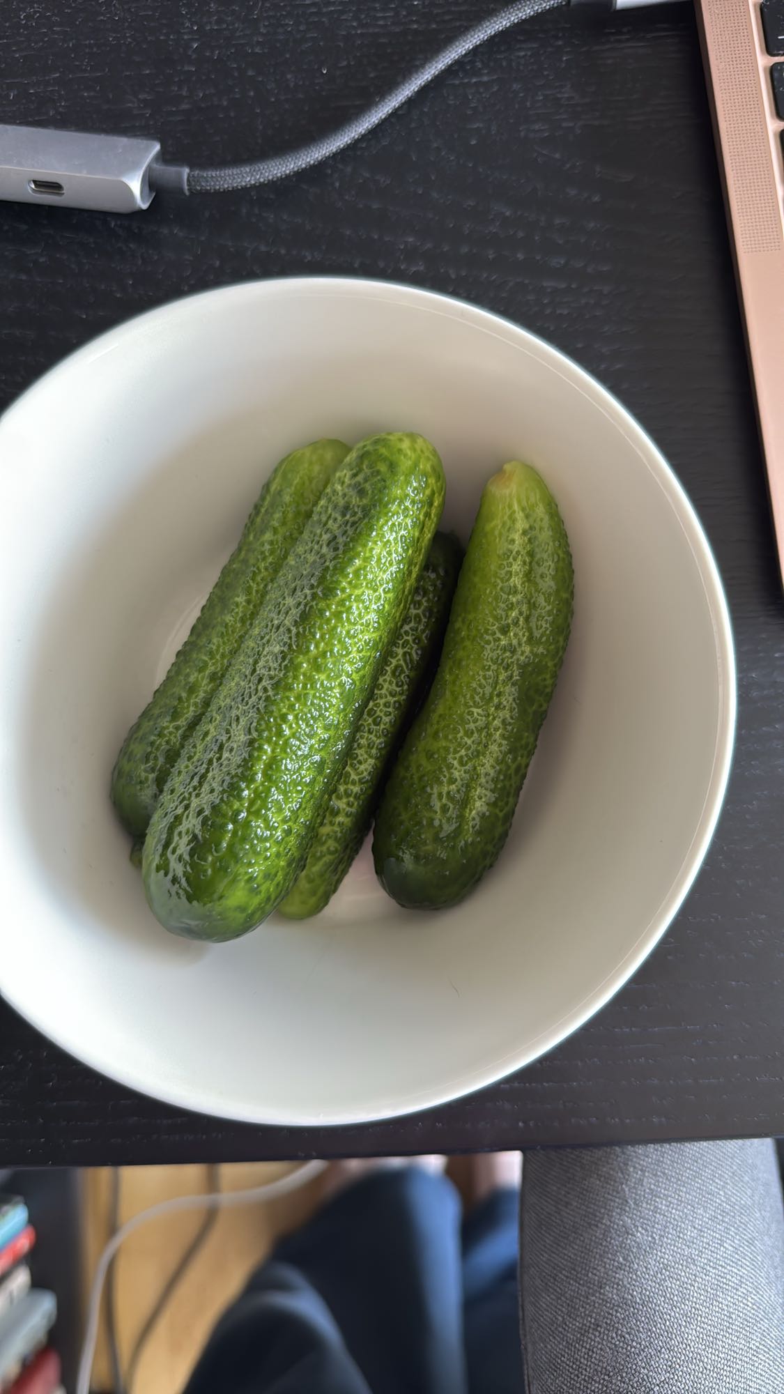 Fresh cucumbers bowl