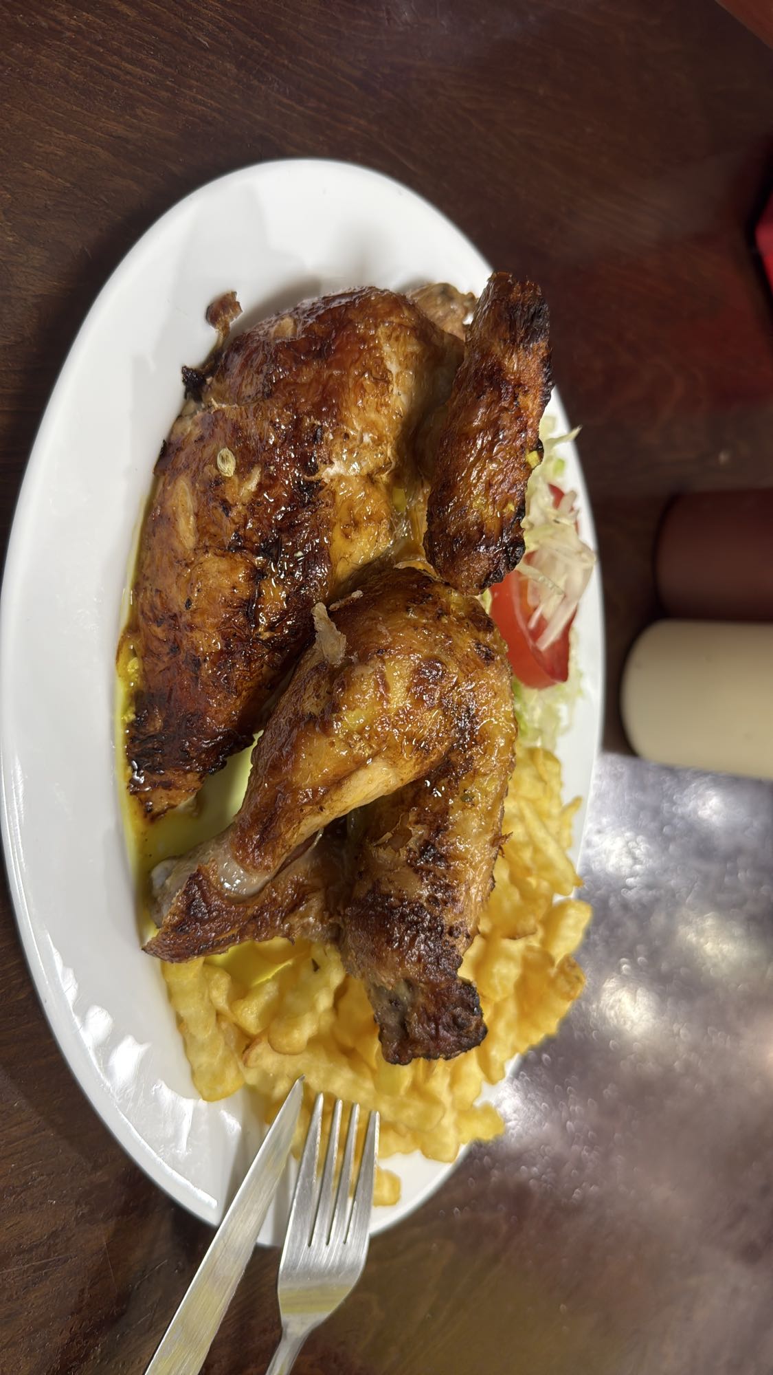 Pollo asado con papas