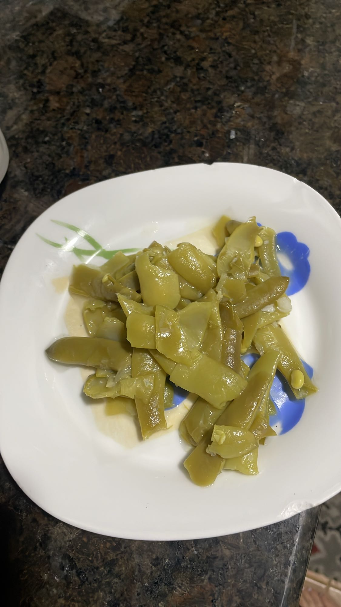 Boiled green beans