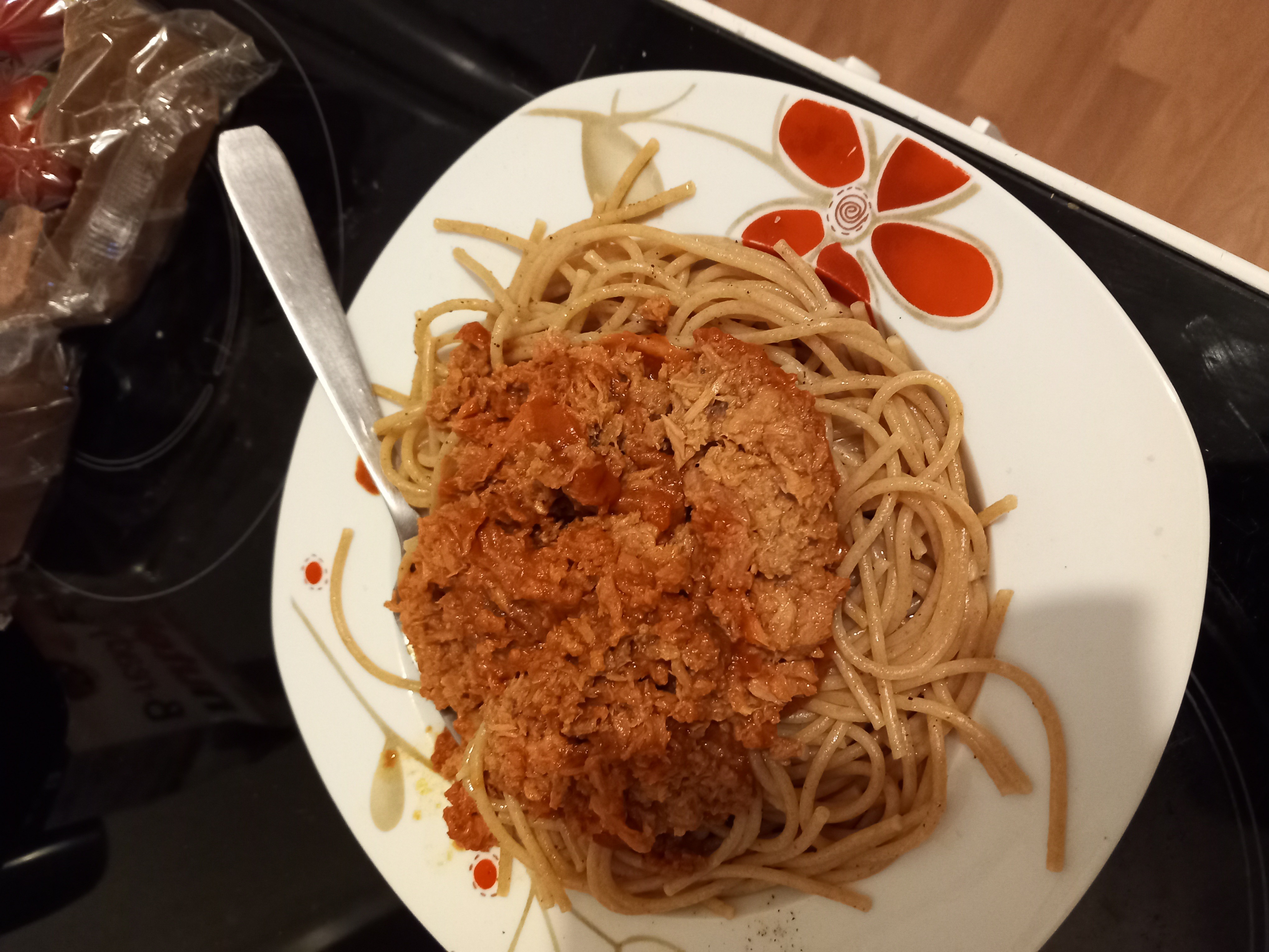 Spaghetti sauce tomate thon
