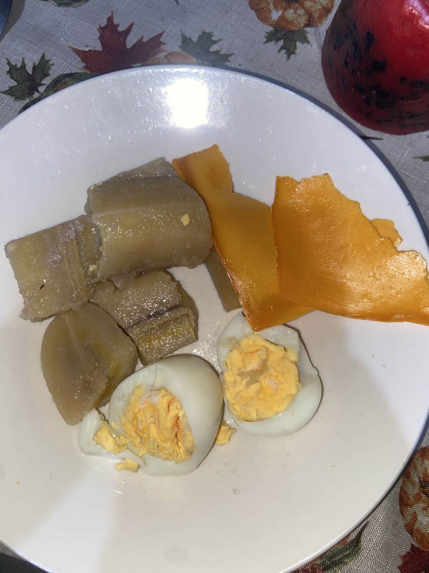 Huevos con plátano y calabaza