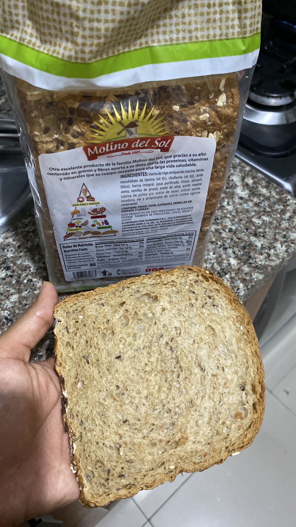 pan multigrano rebanada