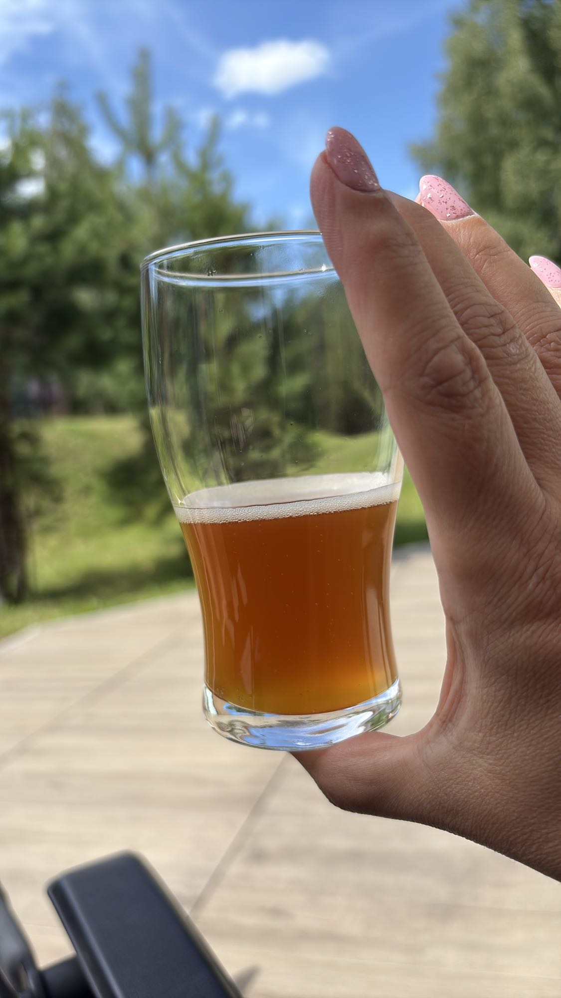 Glass of kombucha