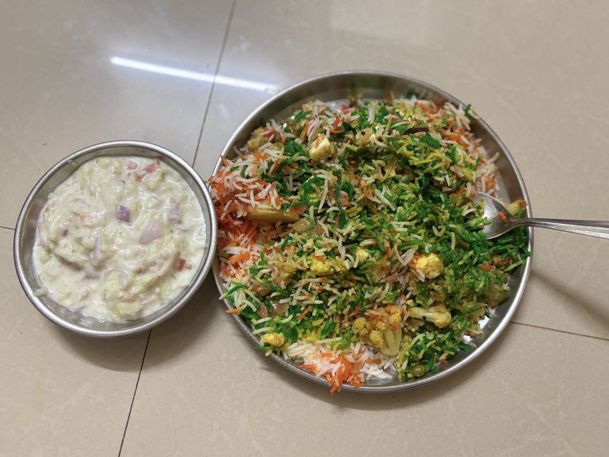 Veg Biryani with Raita