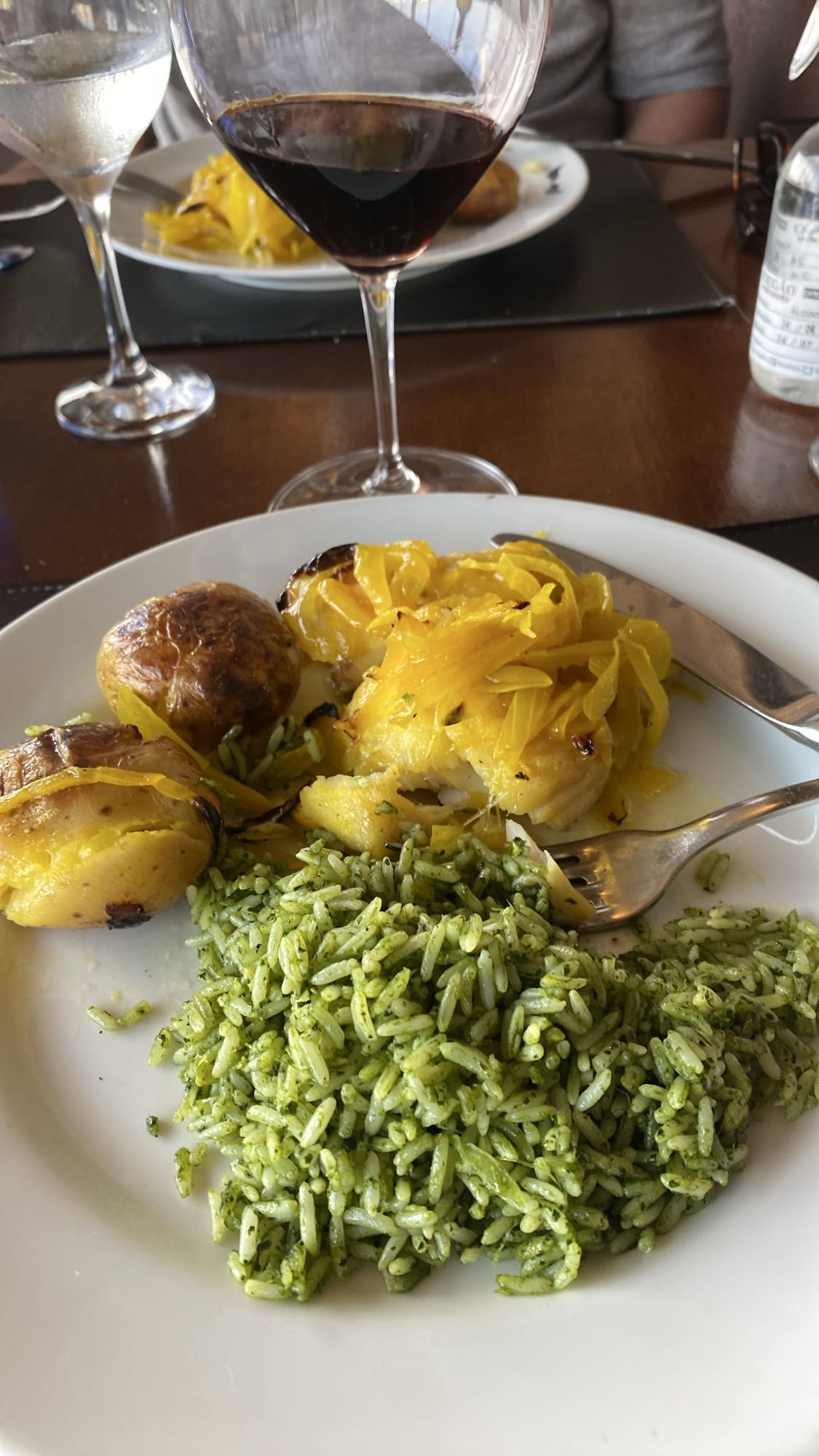 Bacalhau com arroz de ervas