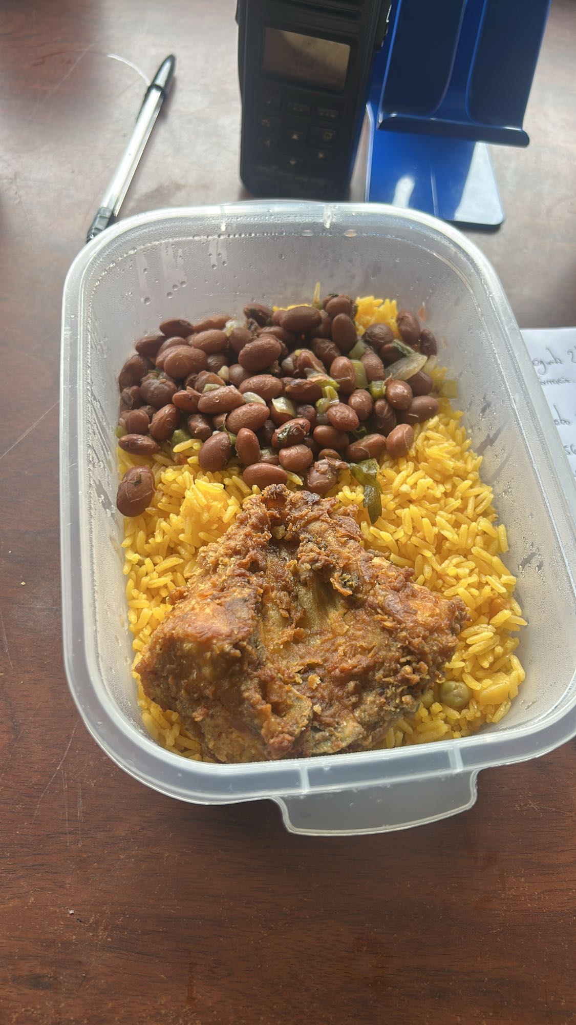 Arroz con habichuelas y carne