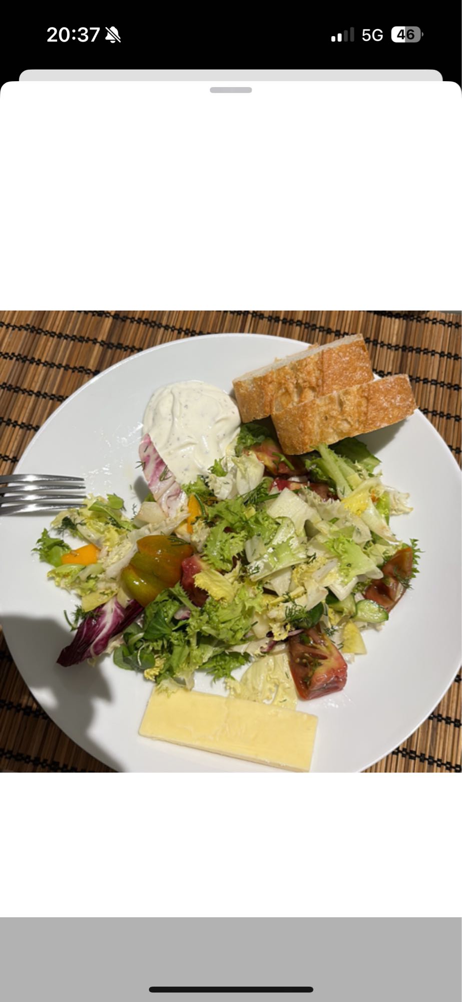 Salad with Bread & Cheese