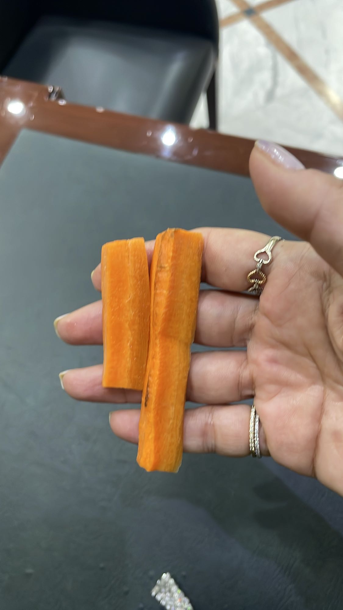 Raw carrot sticks