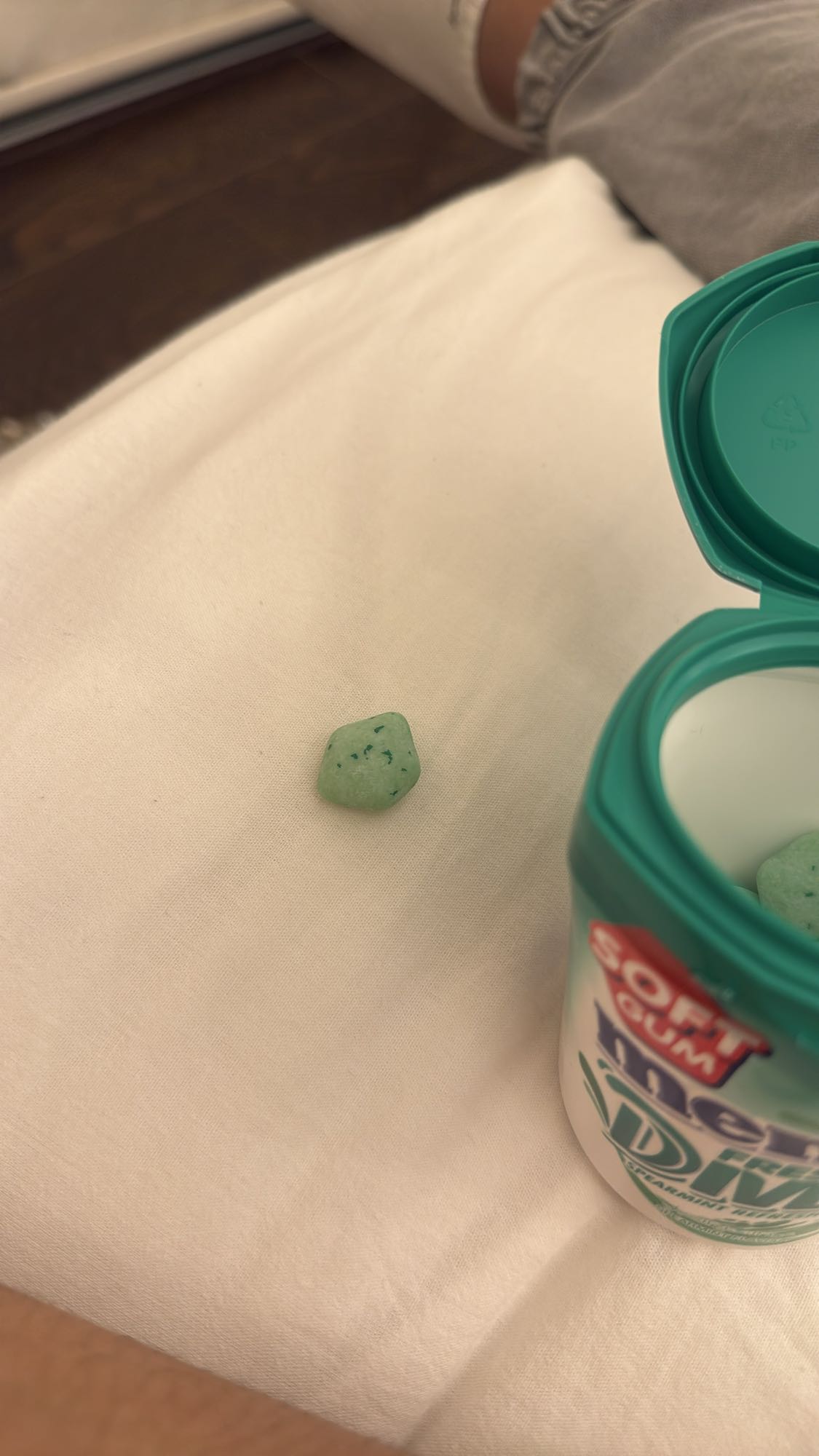 mint chewing gum piece