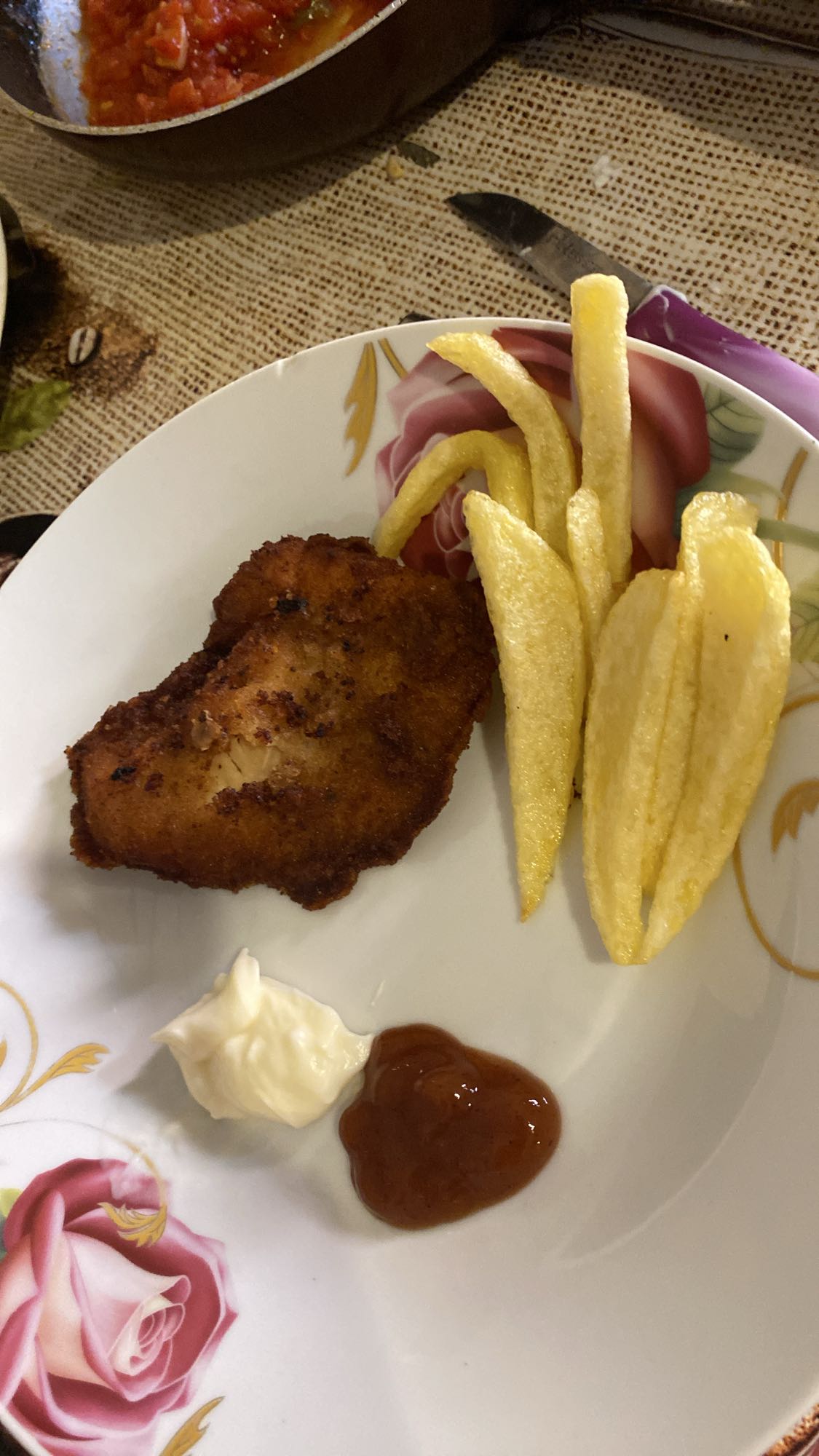 Fried chicken and fries