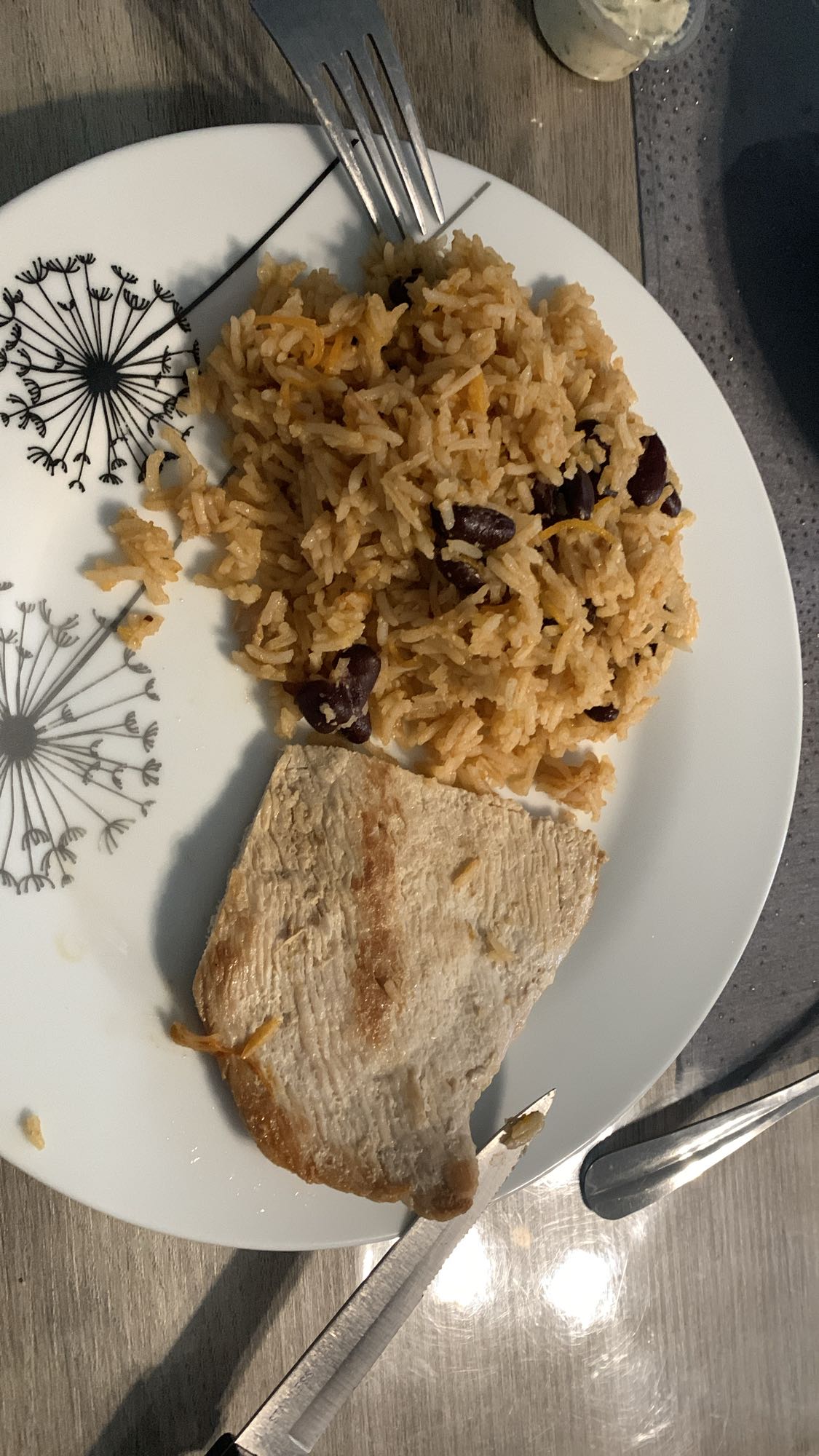 Riz aux haricots et poulet