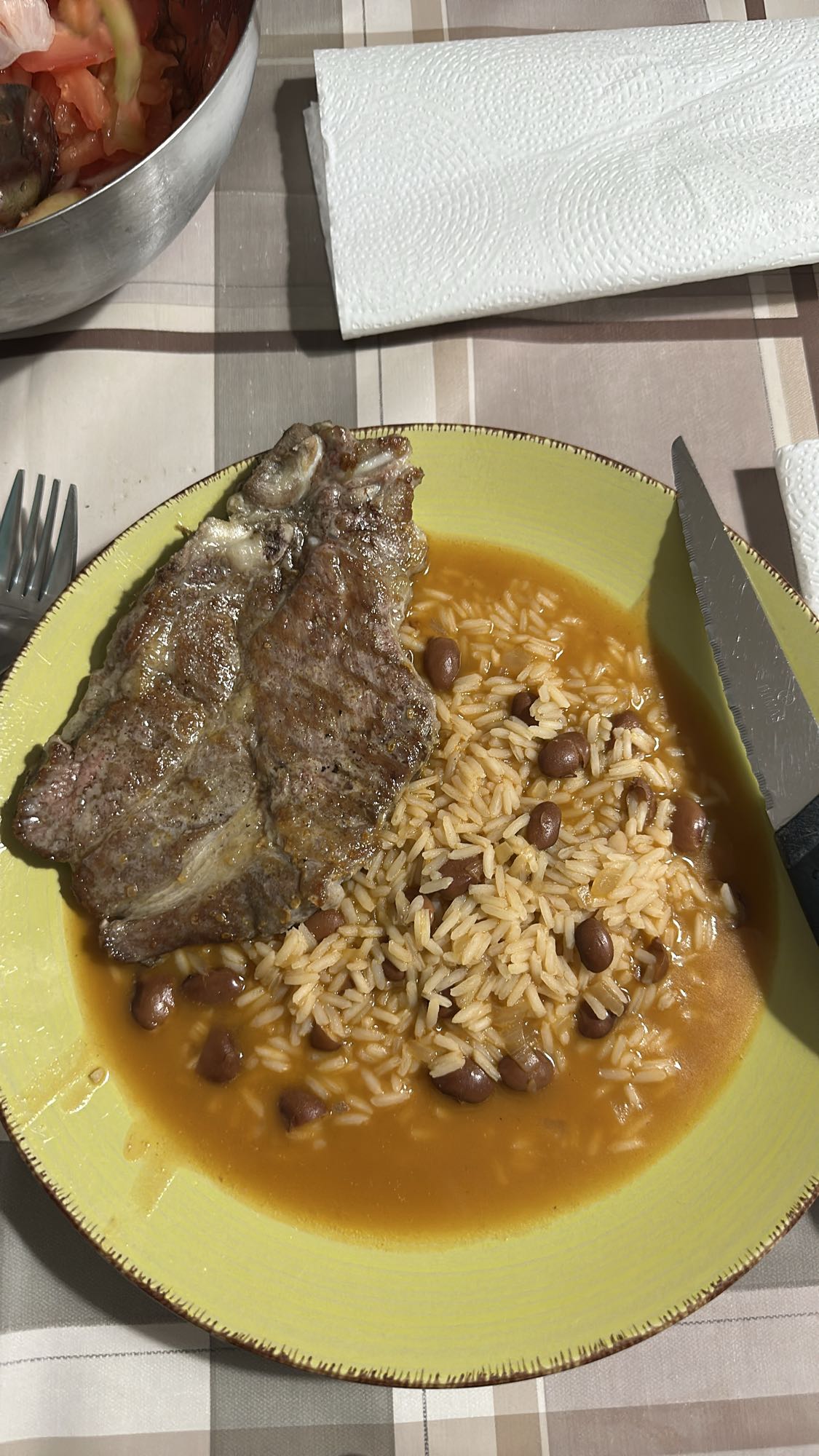 Arroz, feijão e carne