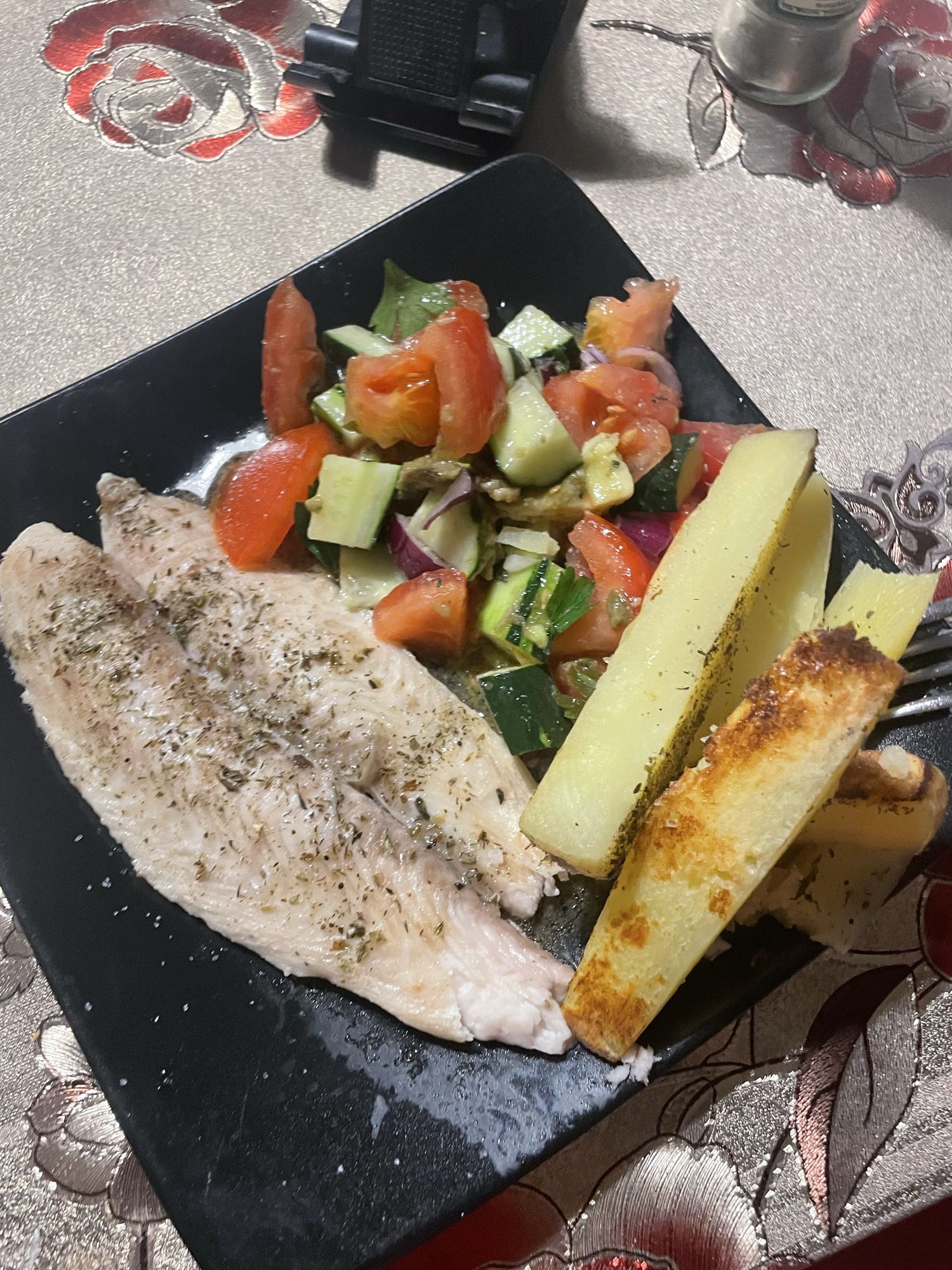 Grilled Fish with Salad