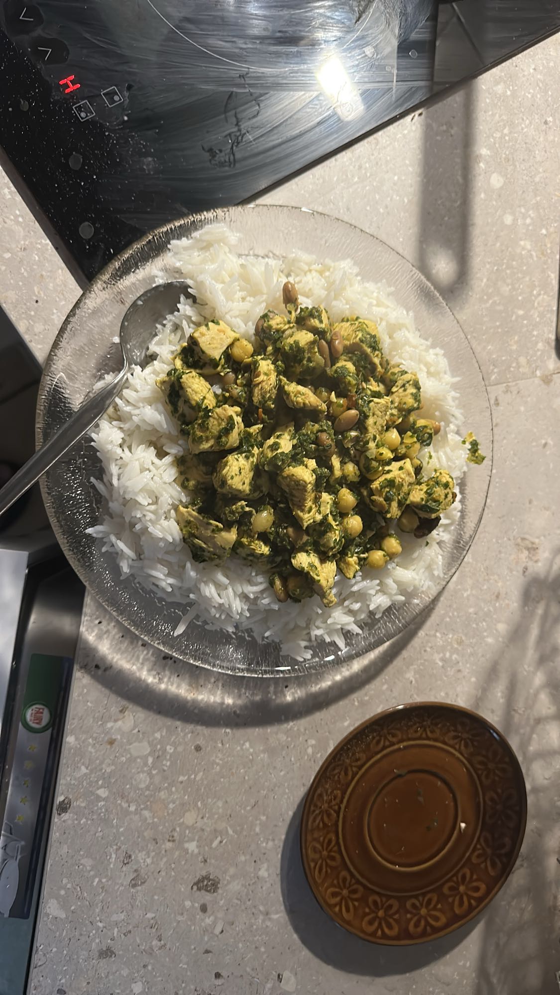 Kyckling med ris och spenat