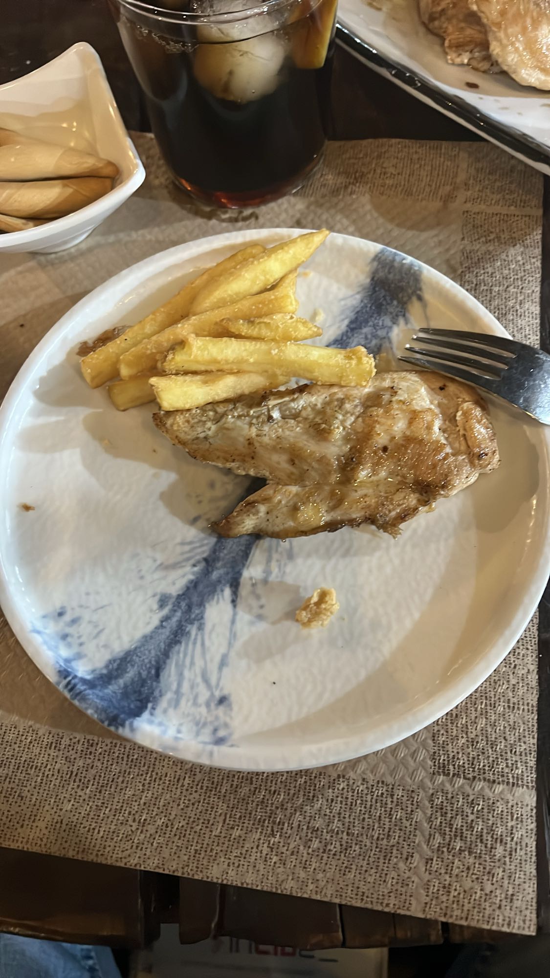 Pollo a la plancha con papas