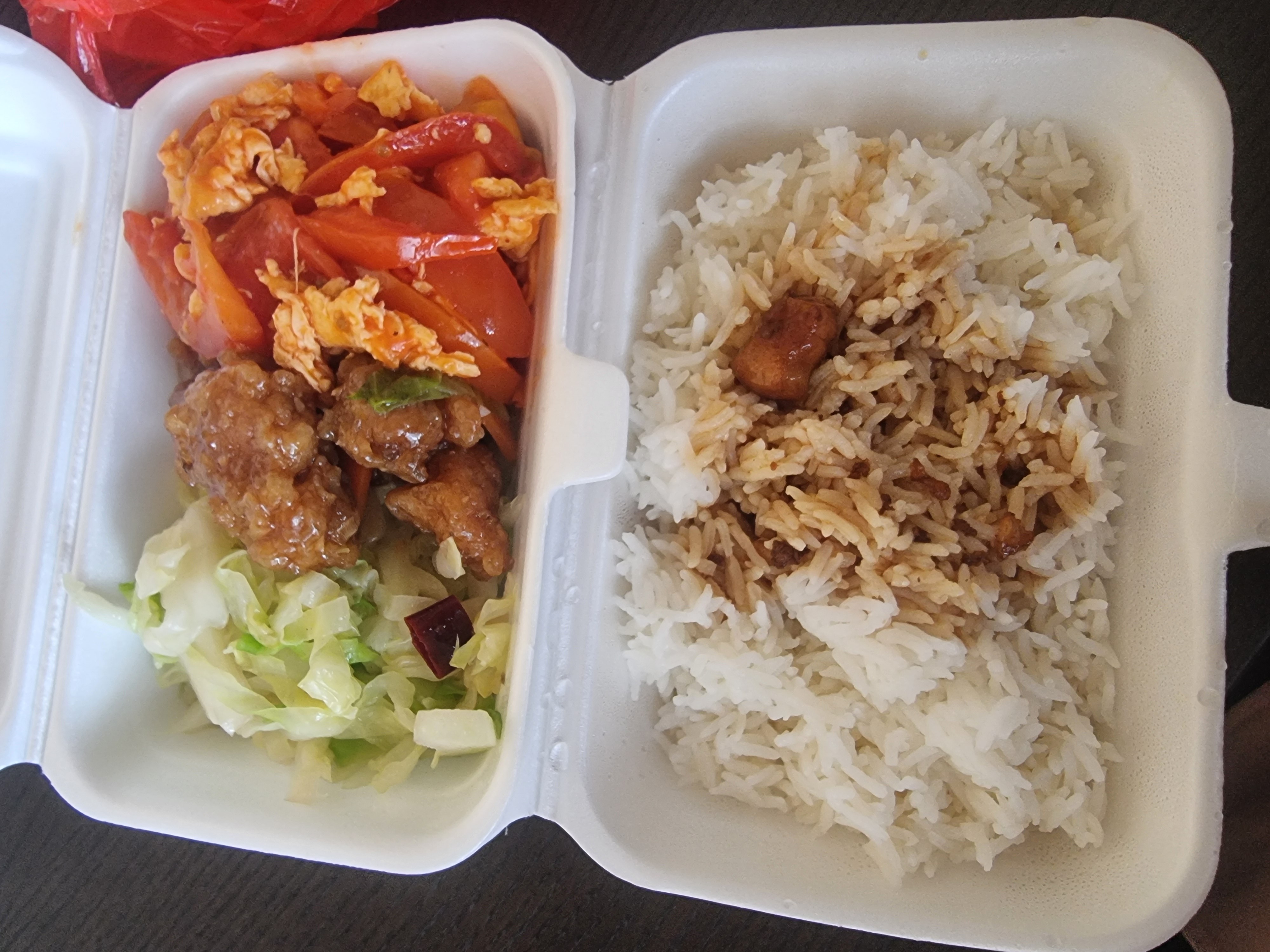 Rice with stir-fry combo