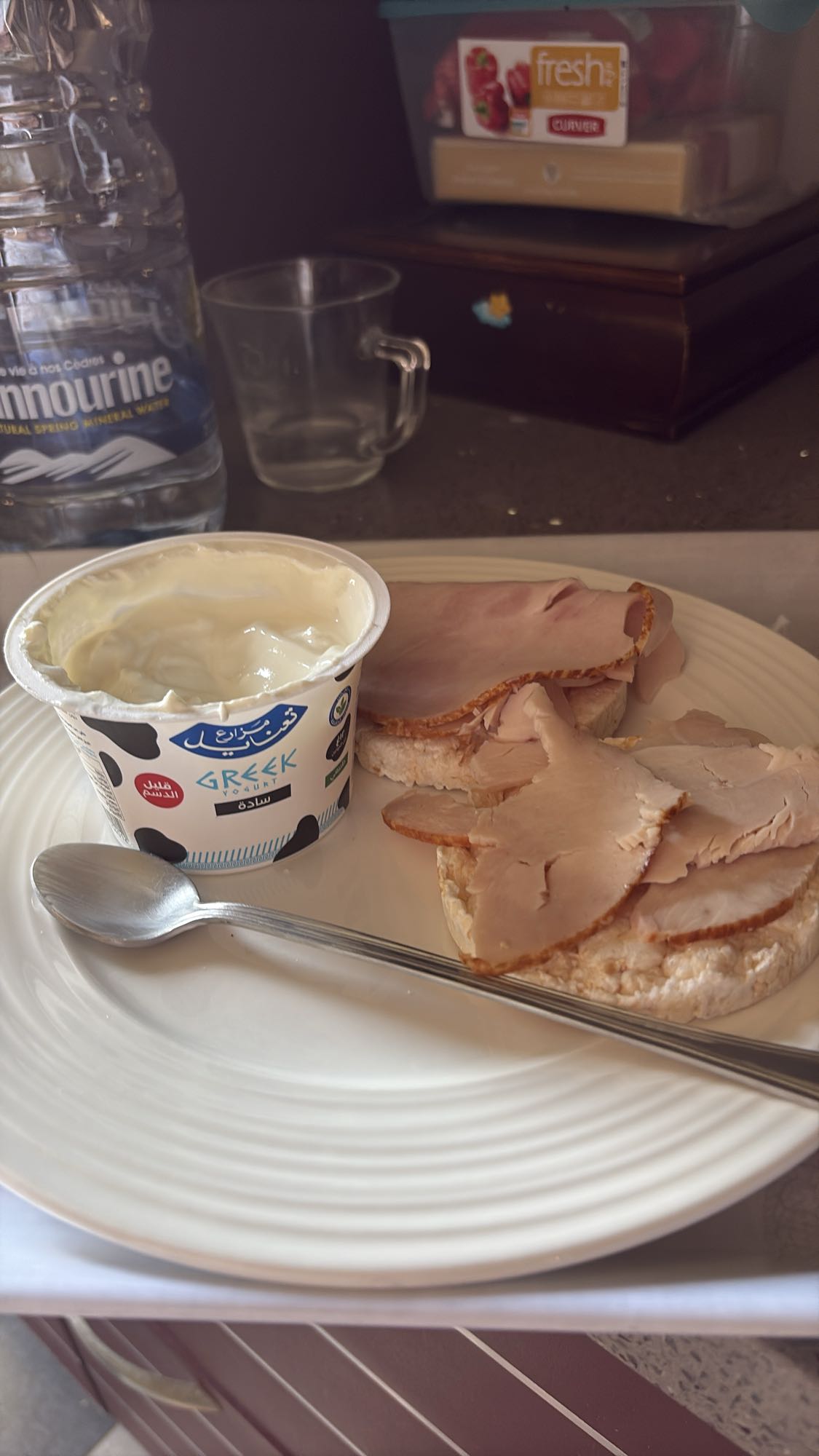 Rice cakes with turkey & yogurt